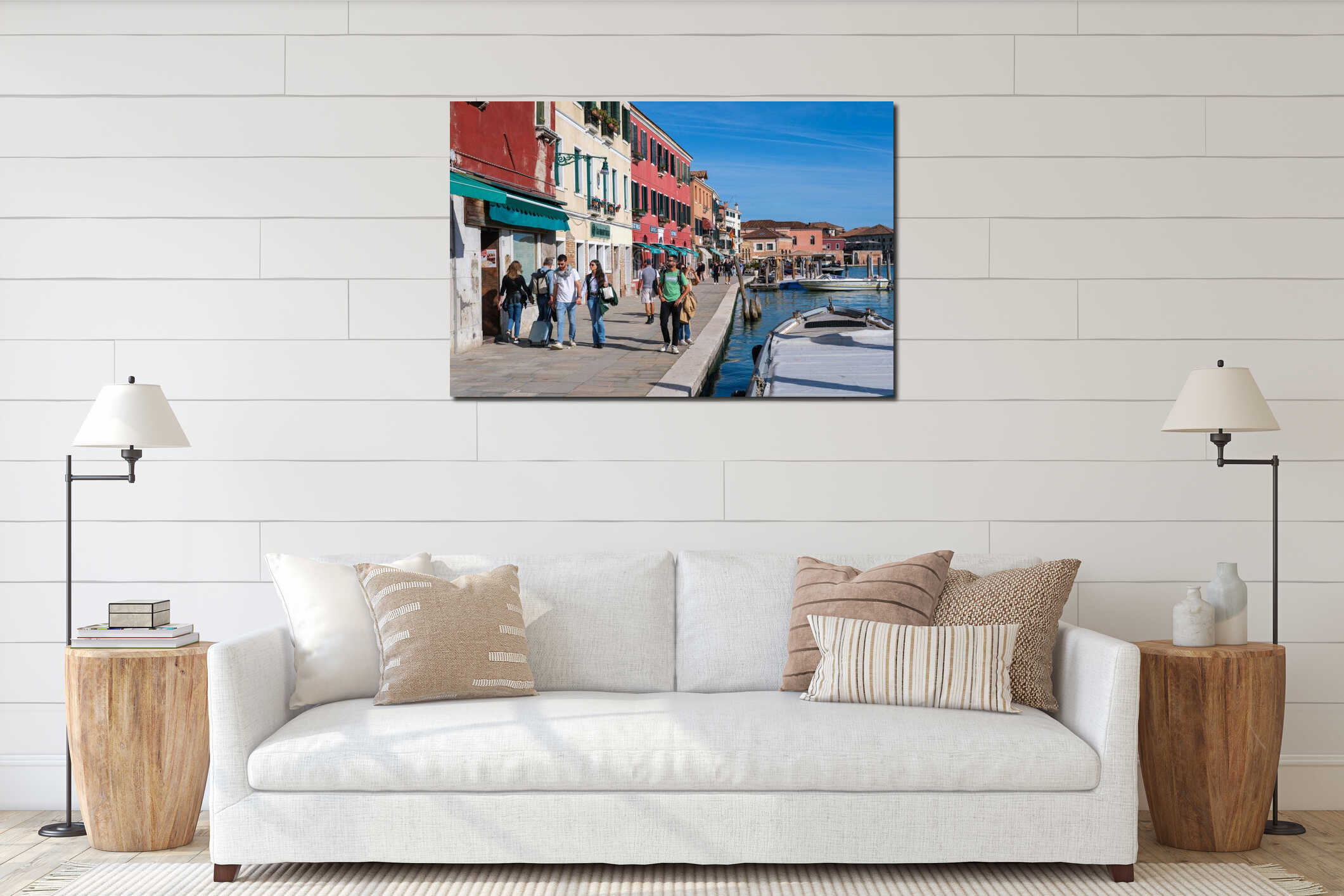Murano Waterfront Promenade, Venice, Italy interior mockup