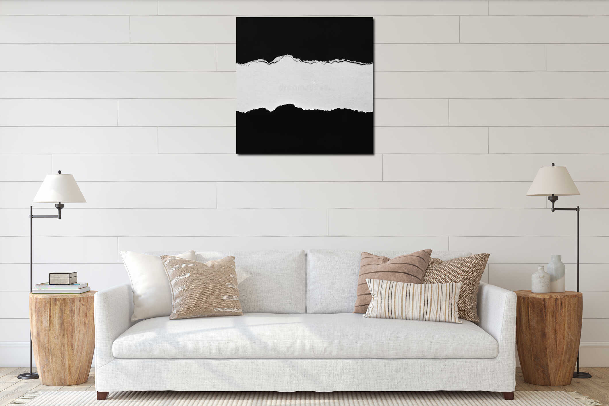 Canvas hanging interior mockup