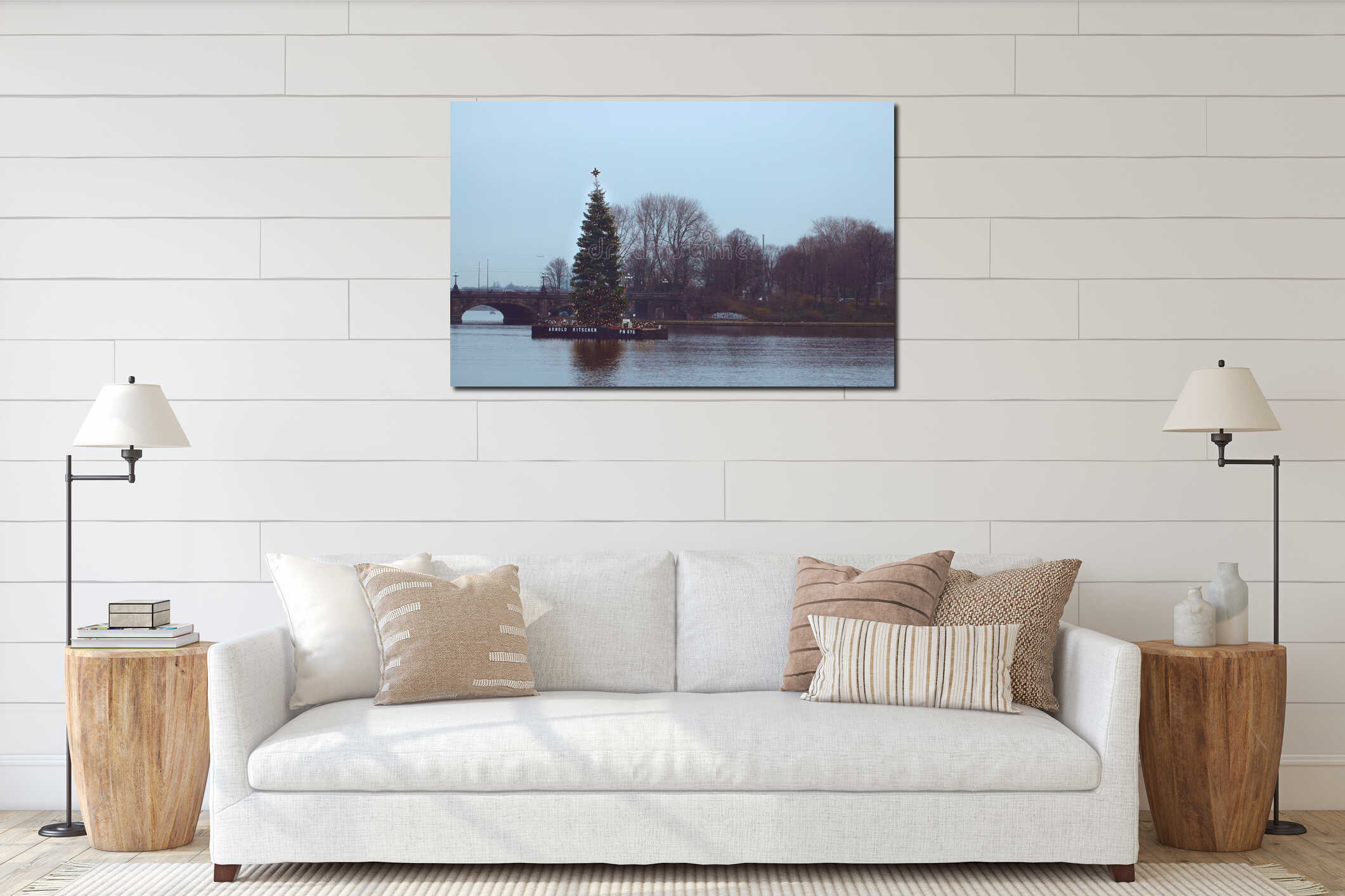 Christmas Tree Shines on Binnenalster interior mockup