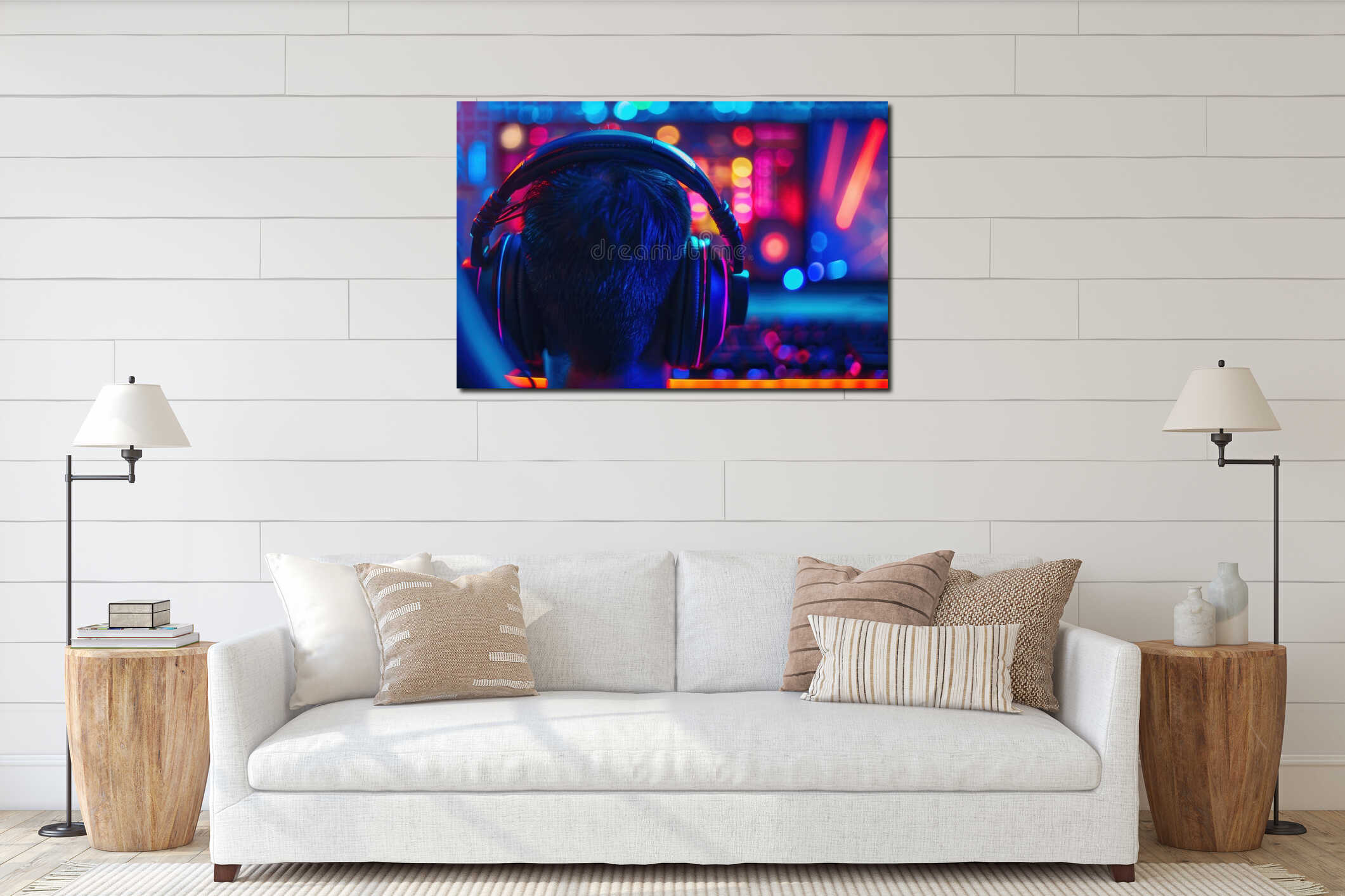 Canvas above sideboard for size context