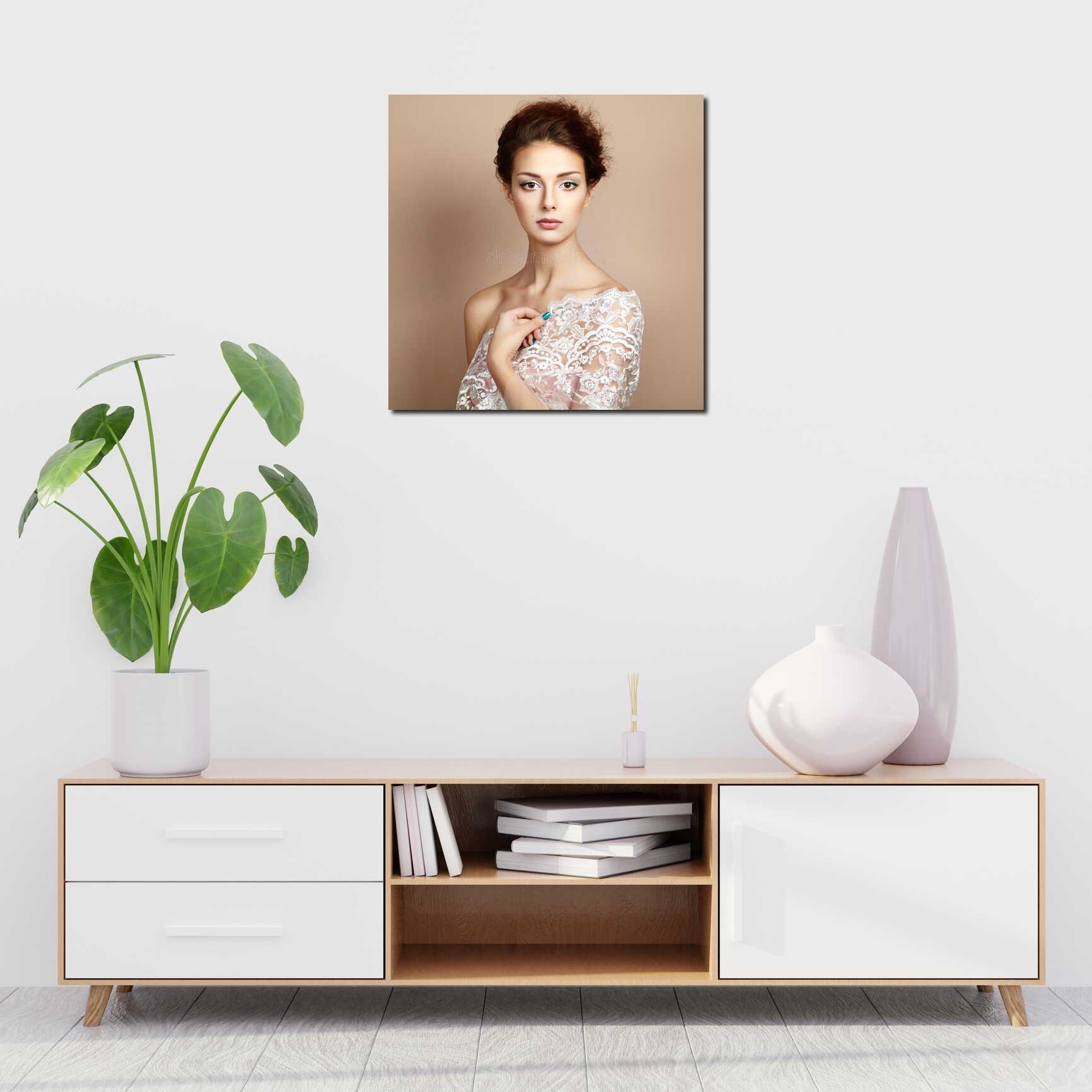 Canvas above sofa for size context