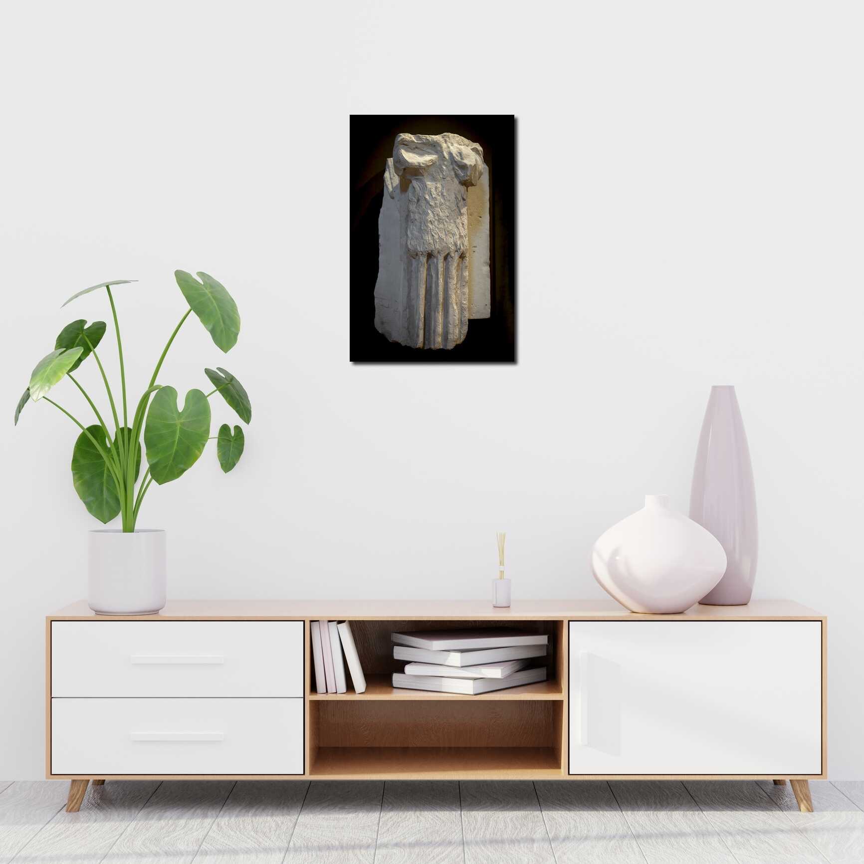 Canvas above sofa for size context