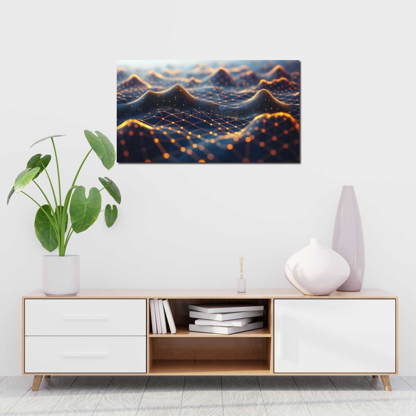 Canvas above sofa for size context