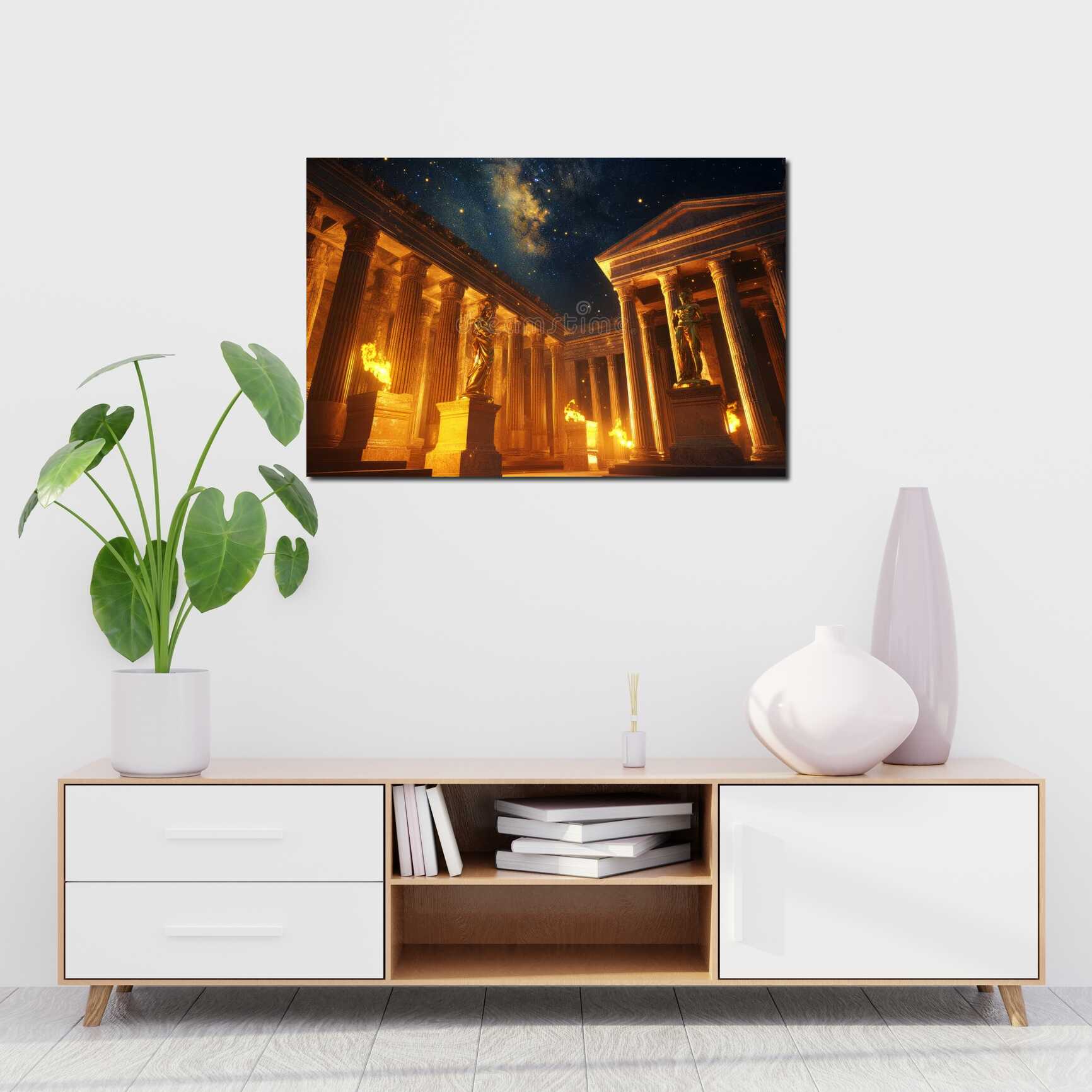 Canvas above sofa for size context