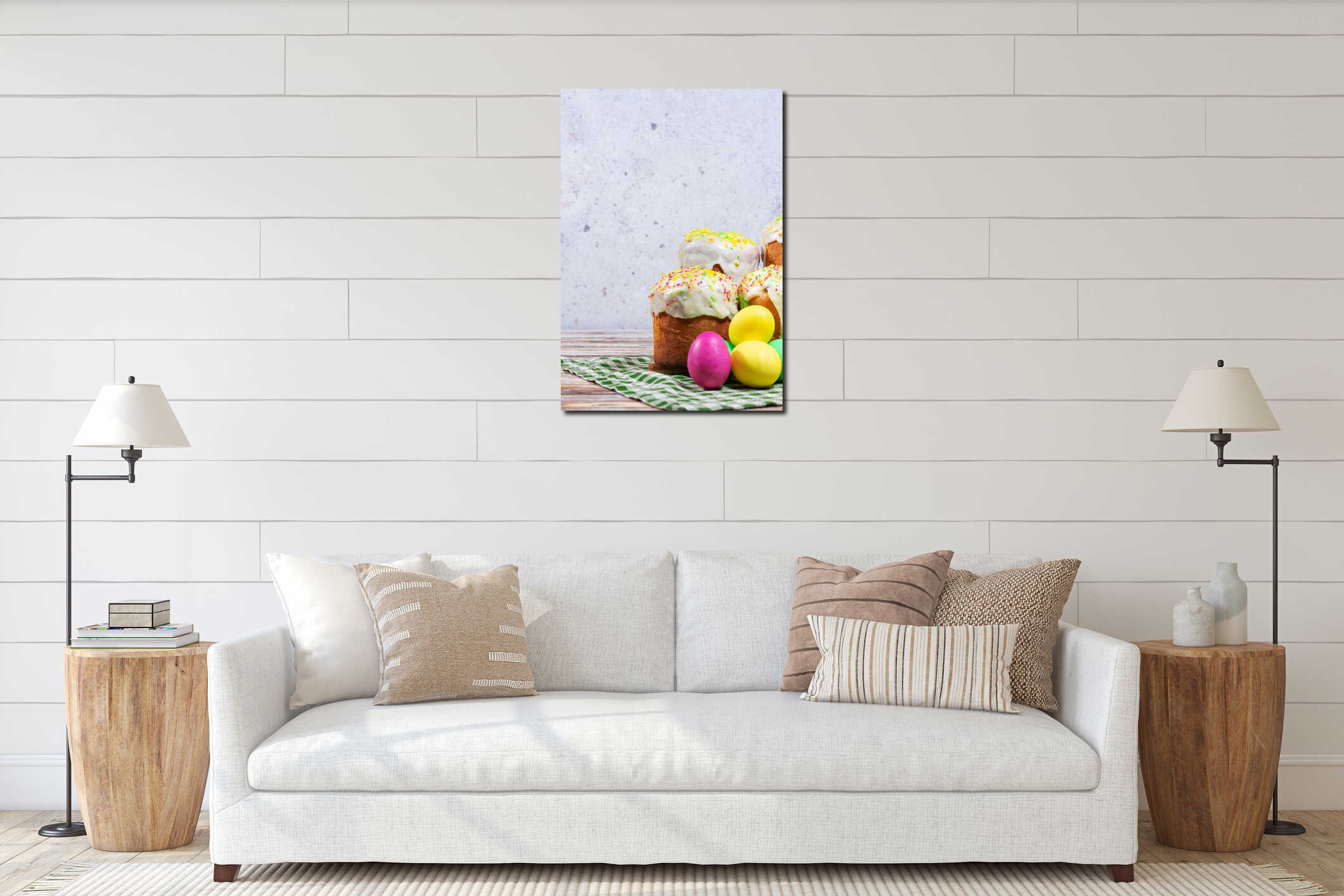 Easter colors of spring interior mockup