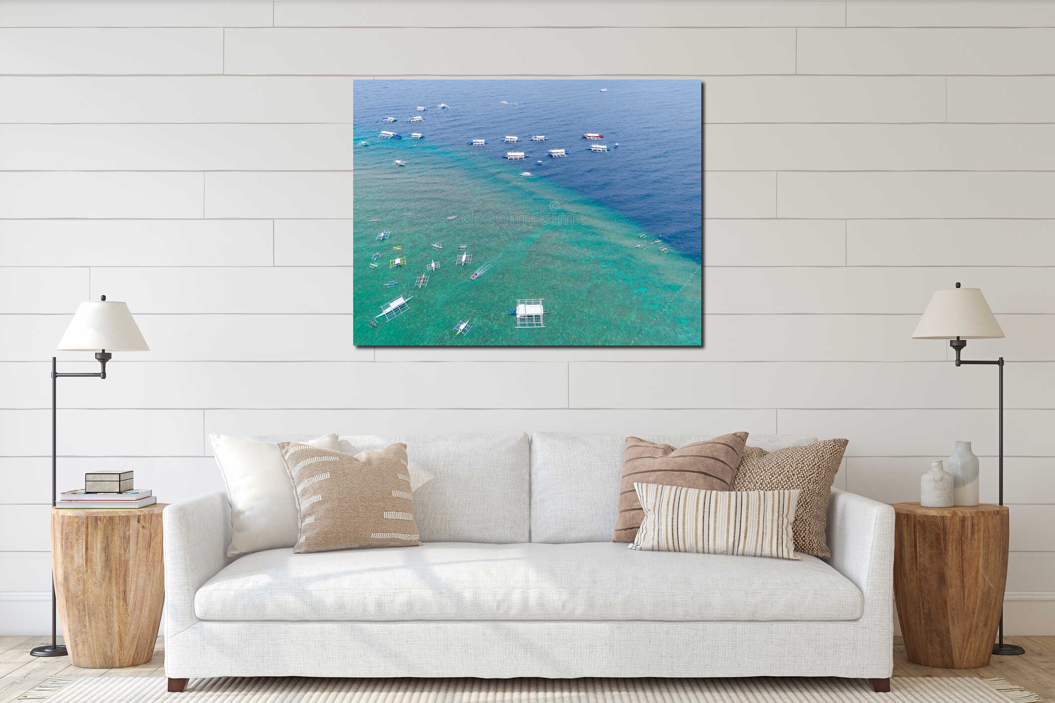 Canvas hanging interior mockup