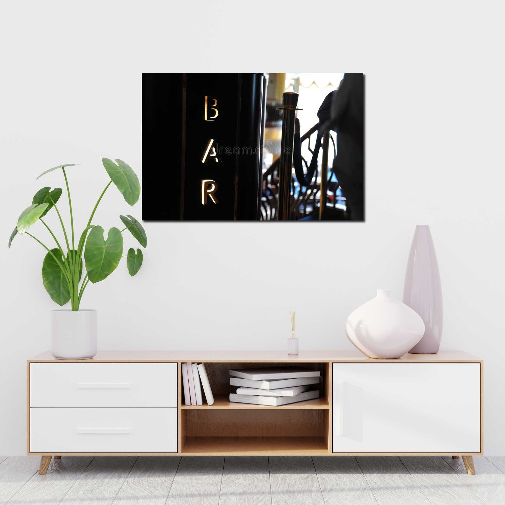 Canvas above sofa for size context