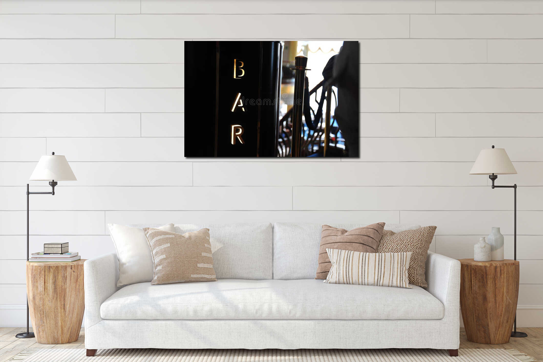 Canvas above sideboard for size context