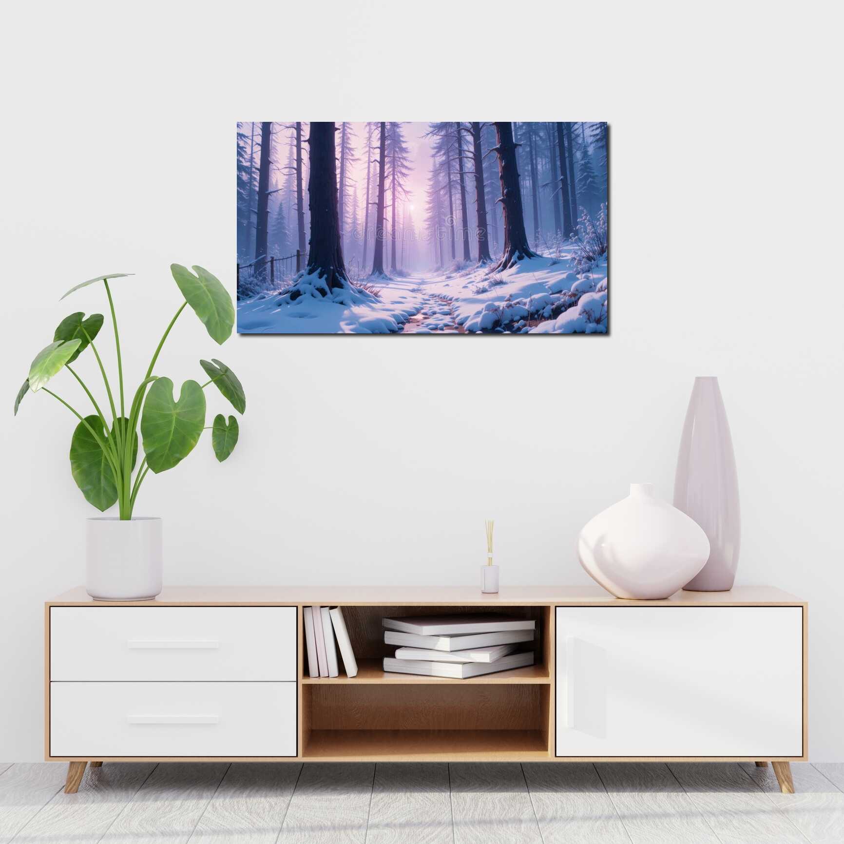 Canvas above sofa for size context