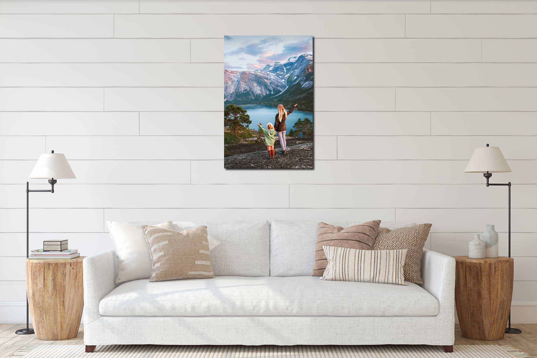 Canvas hanging interior mockup