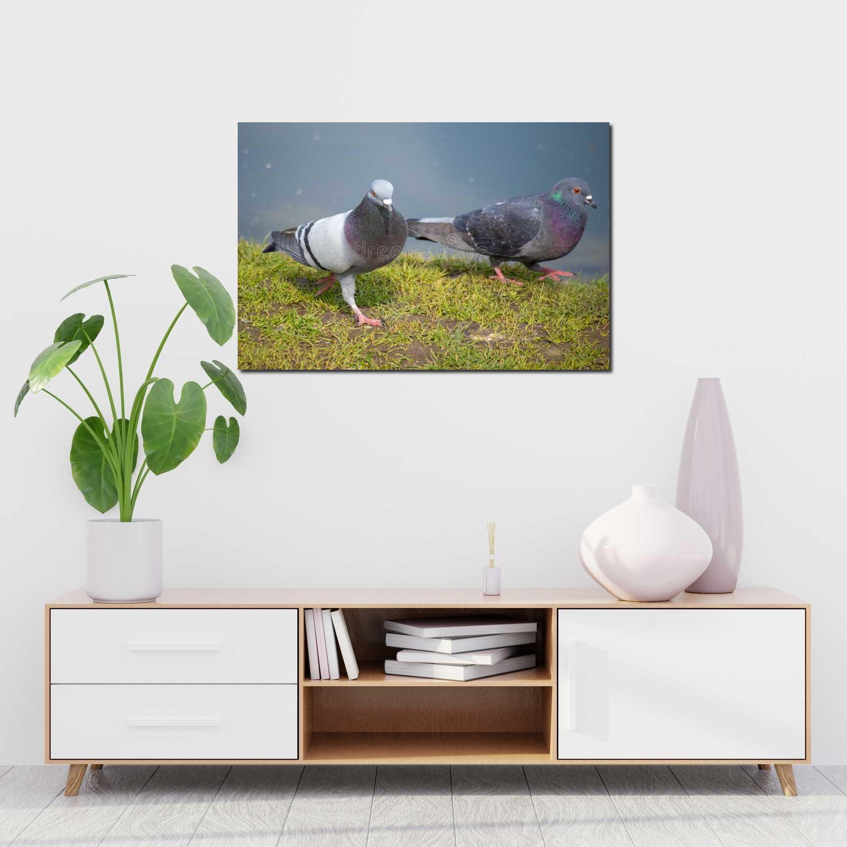 Canvas above sofa for size context