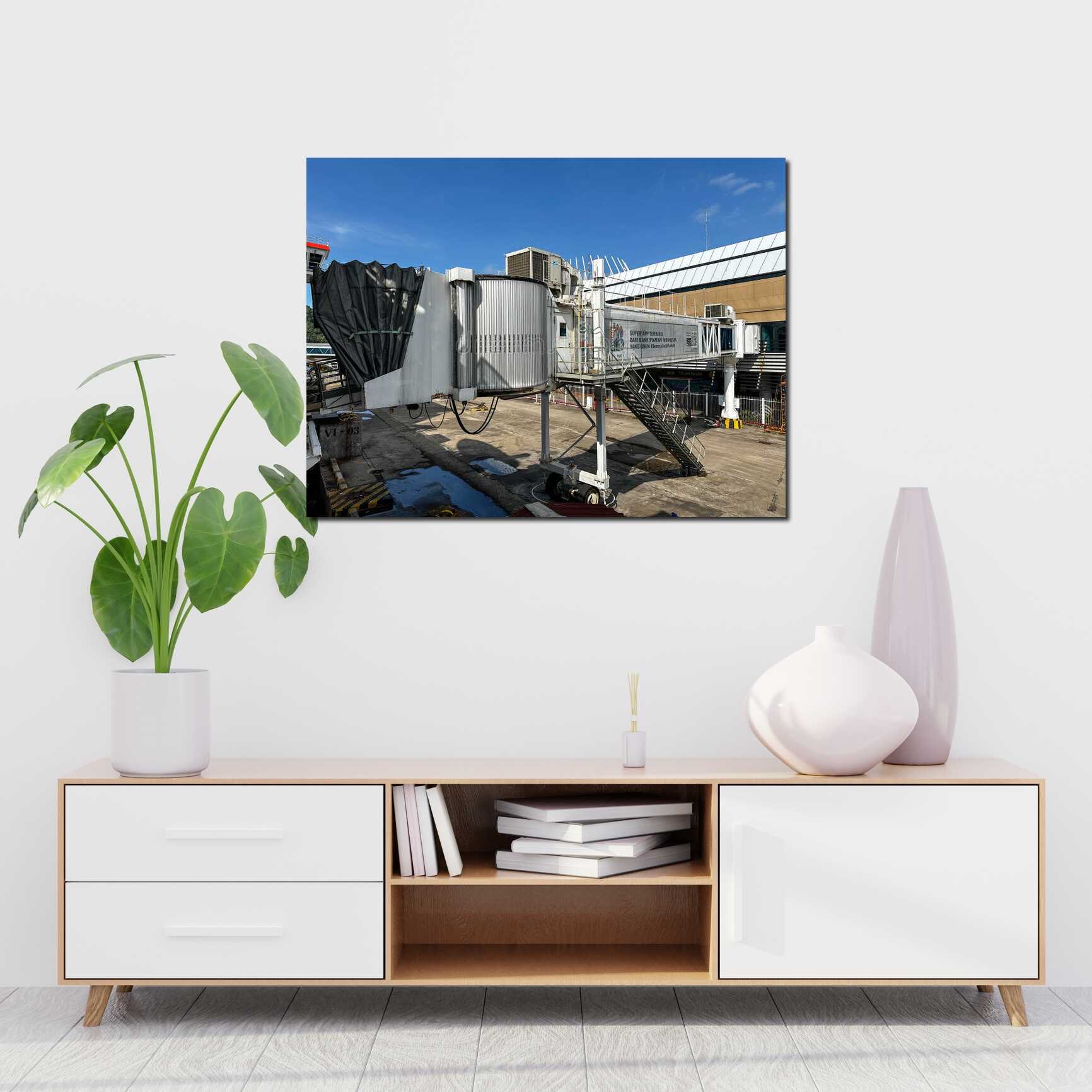 Canvas above sofa for size context