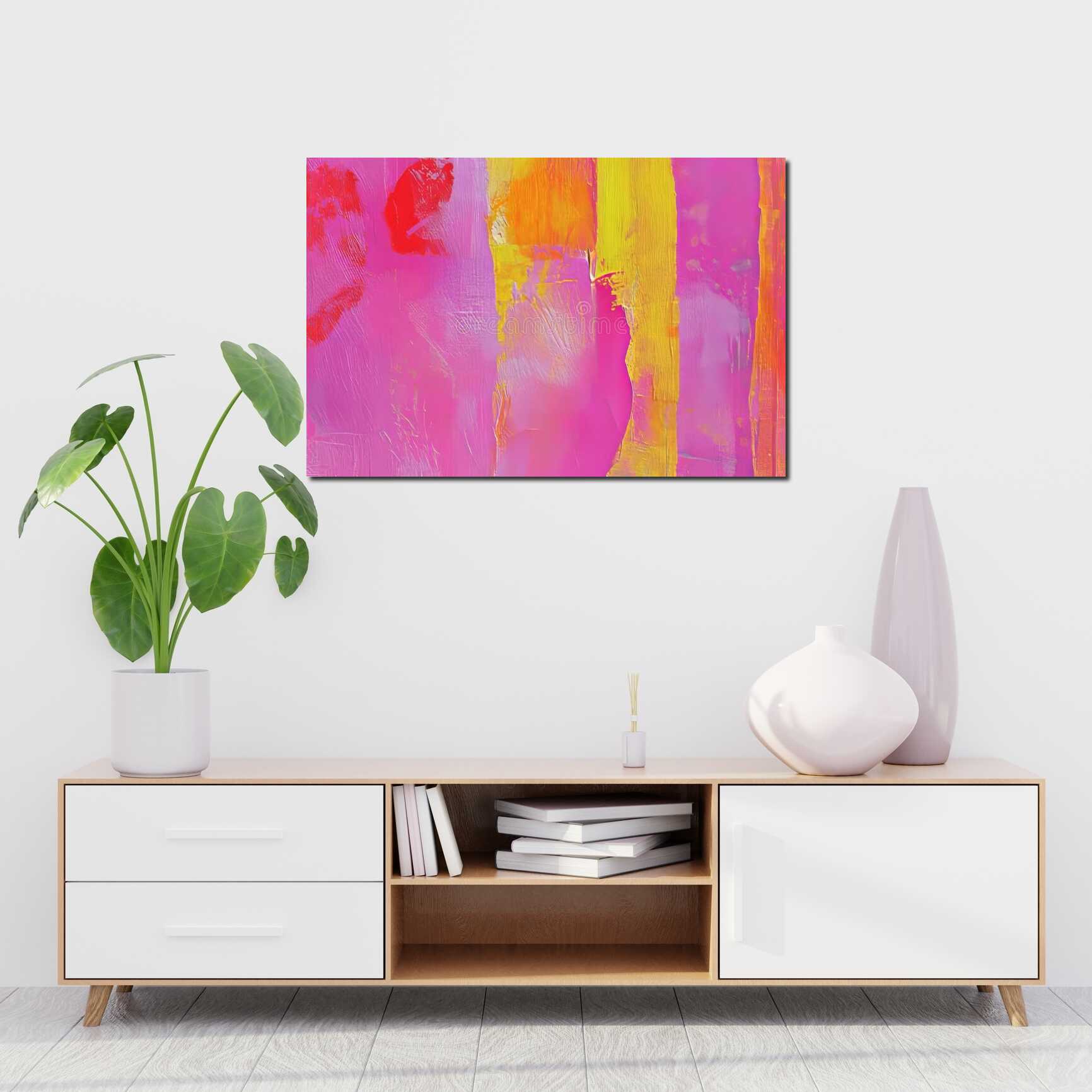 Canvas above sofa for size context