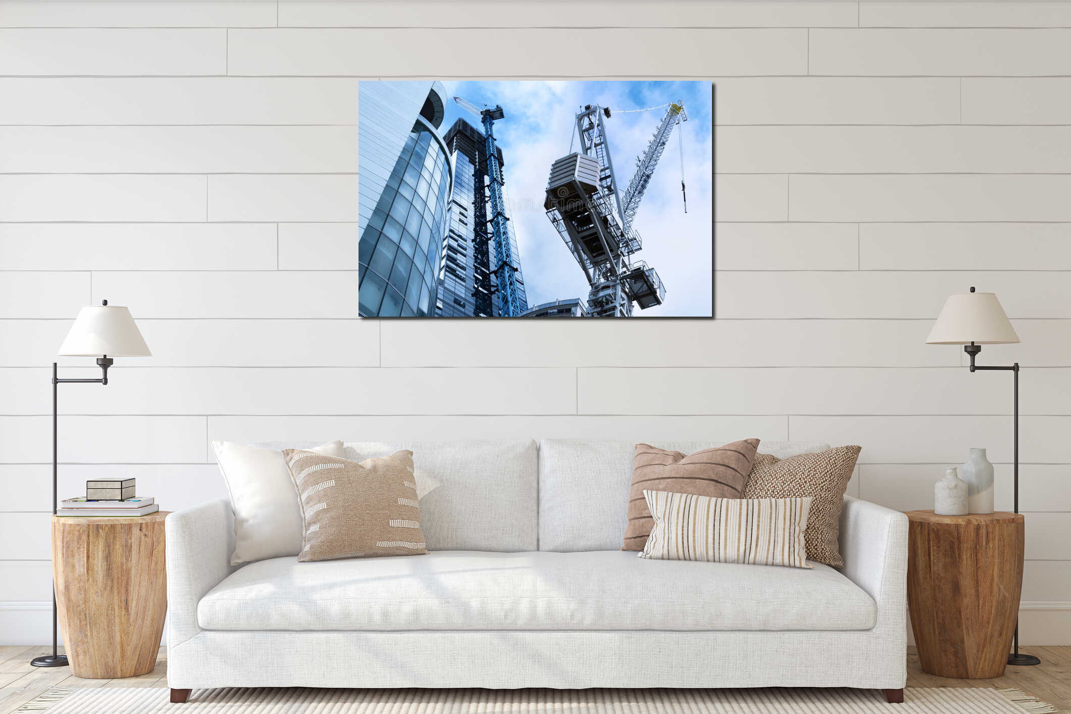 Canvas hanging interior mockup