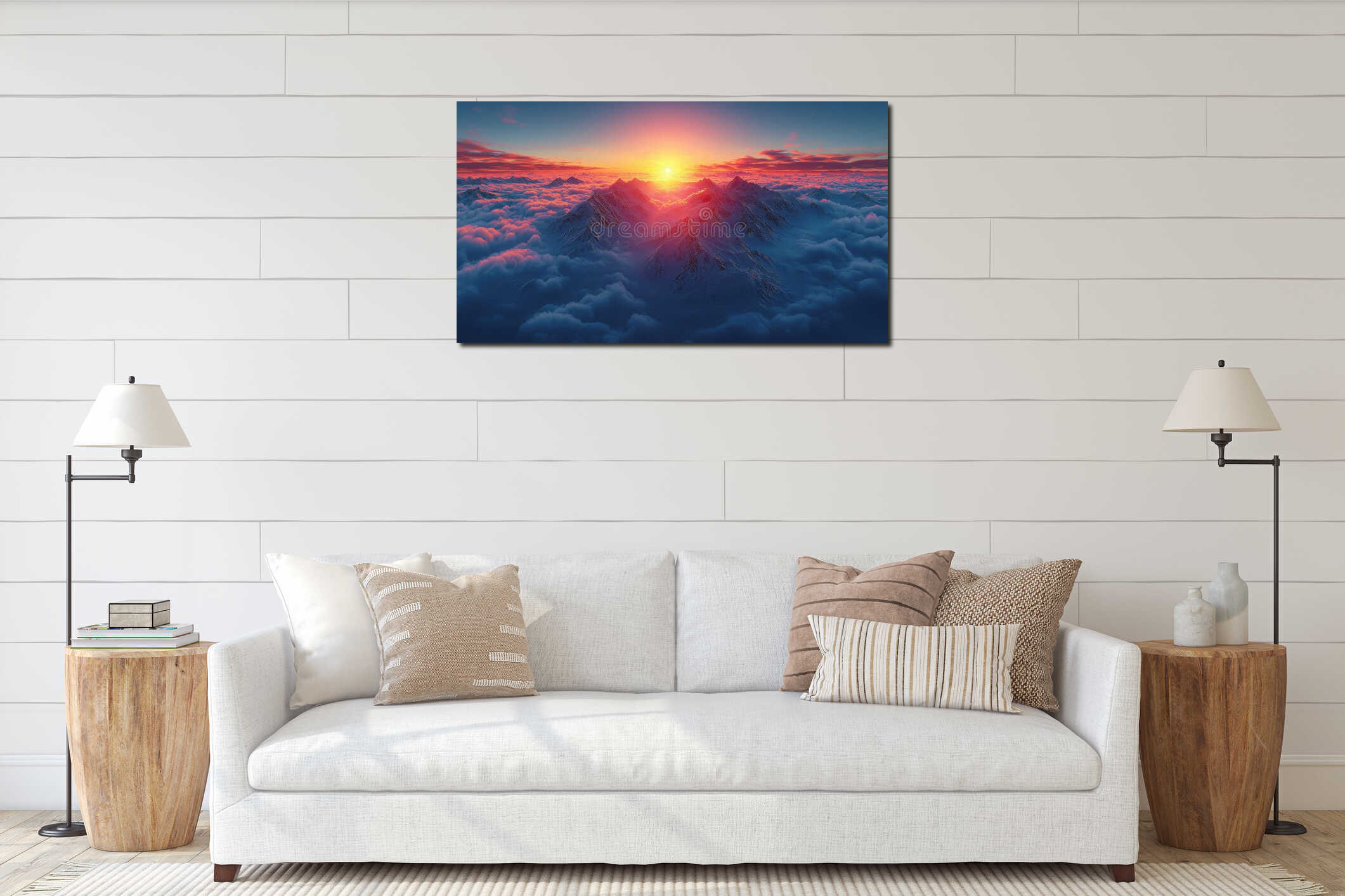 Canvas above sideboard for size context