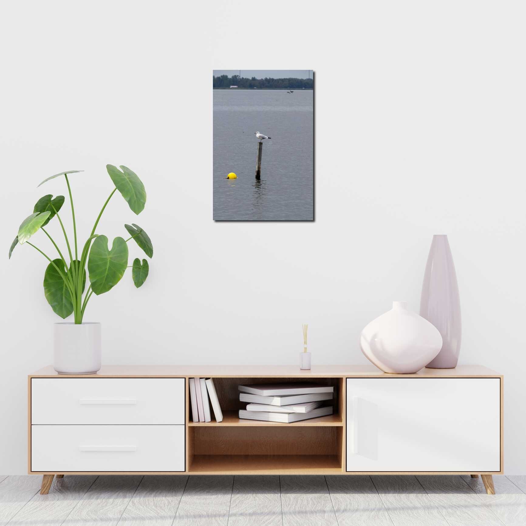 Canvas above sofa for size context