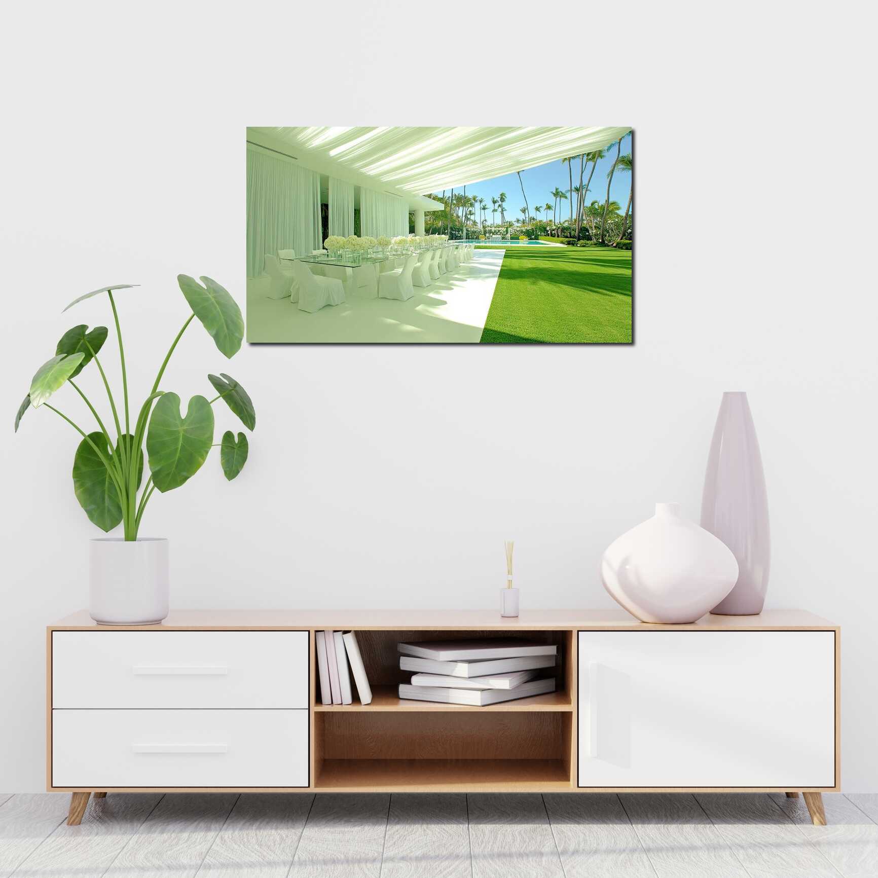 Canvas above sofa for size context