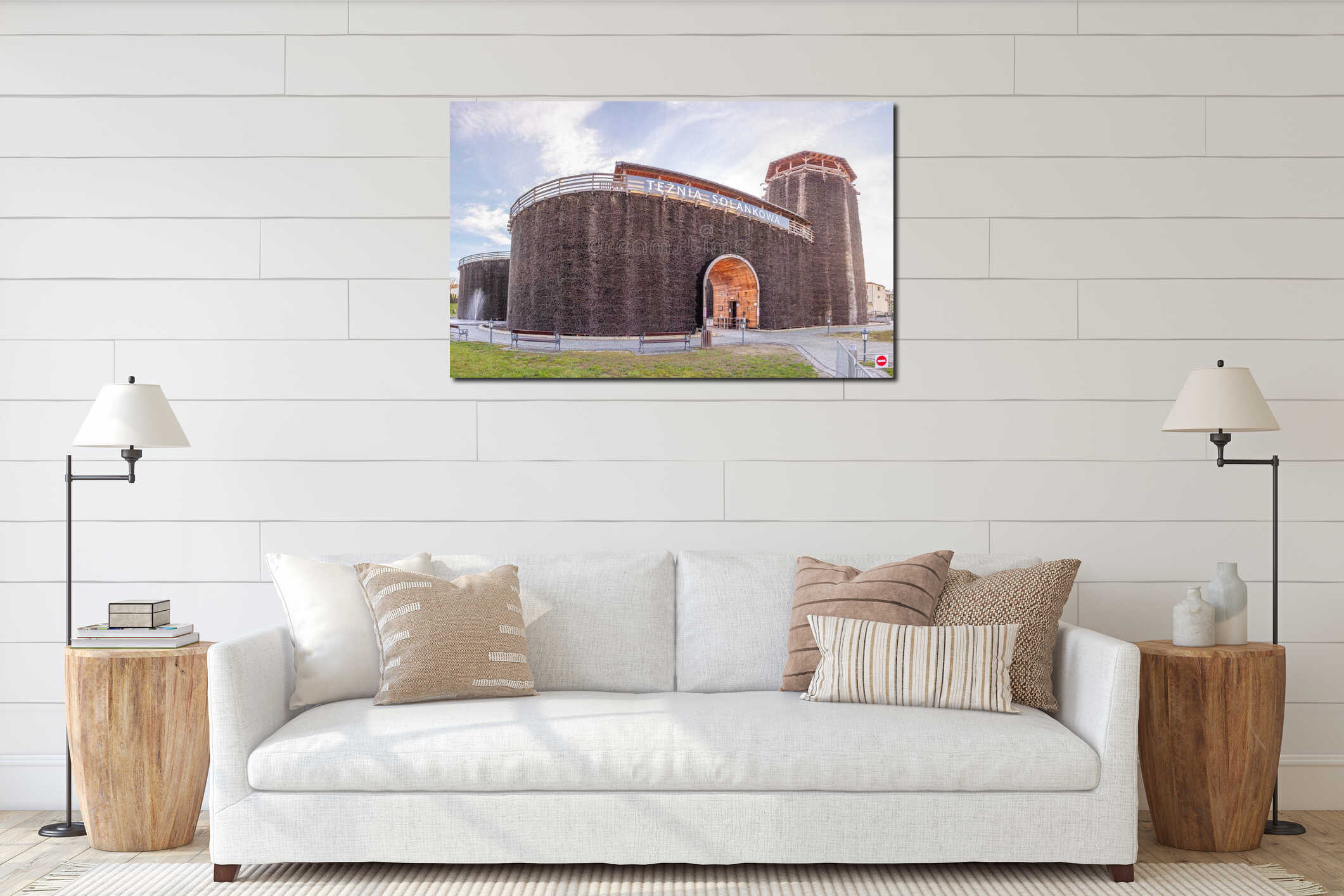 Brine graduation Tower at Wieliczka salt mines in Poland interior mockup