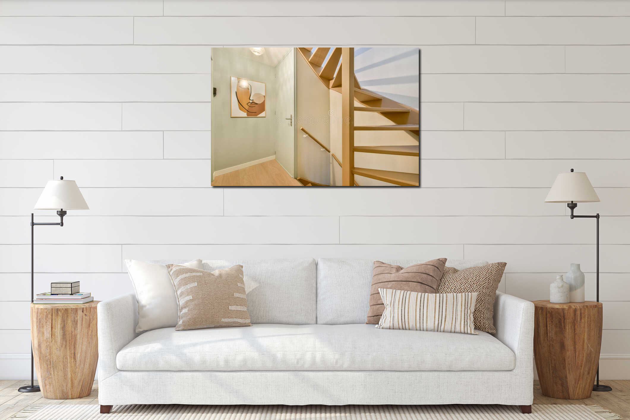 Modern Interior Hallway with Artistic Touch interior mockup