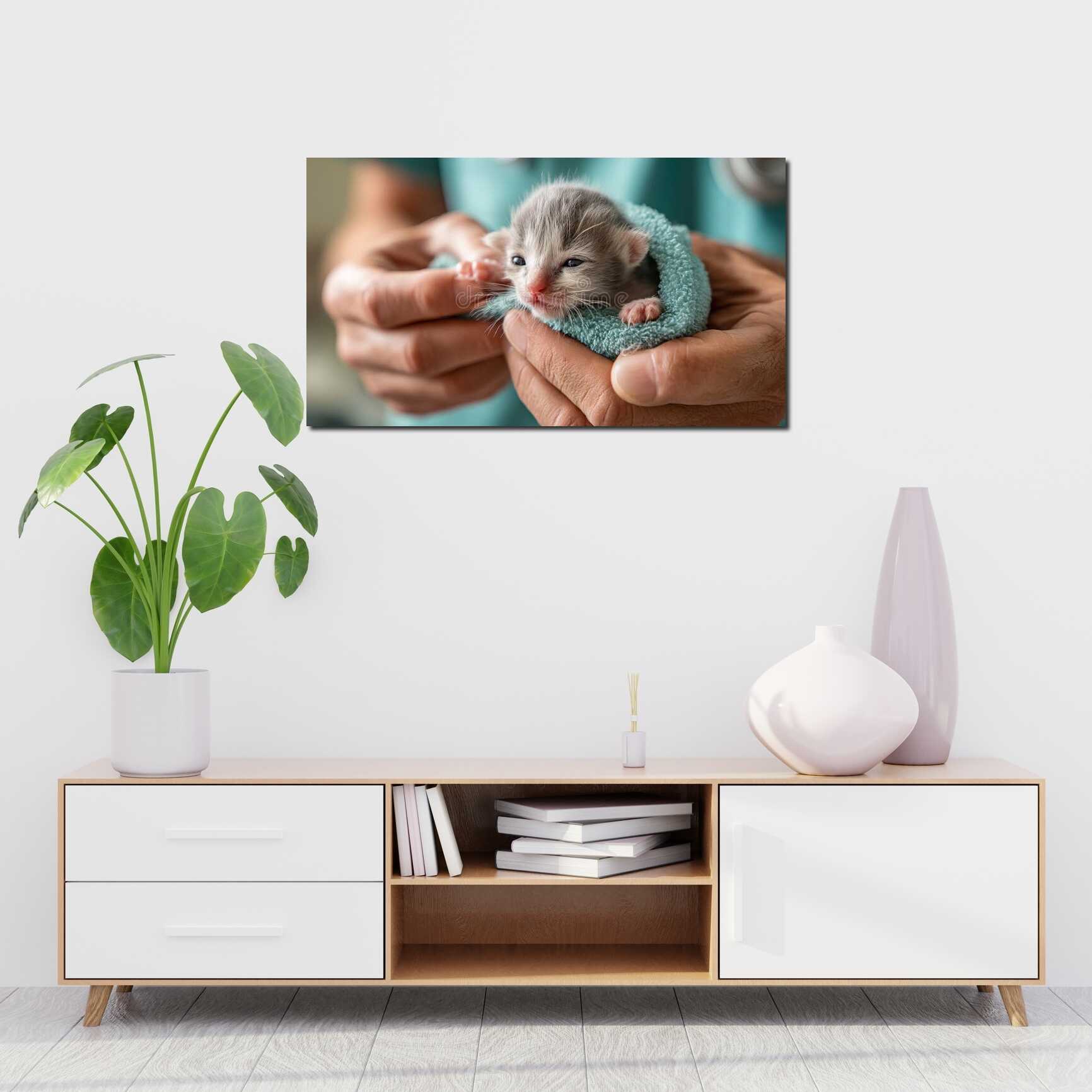 Canvas above sofa for size context