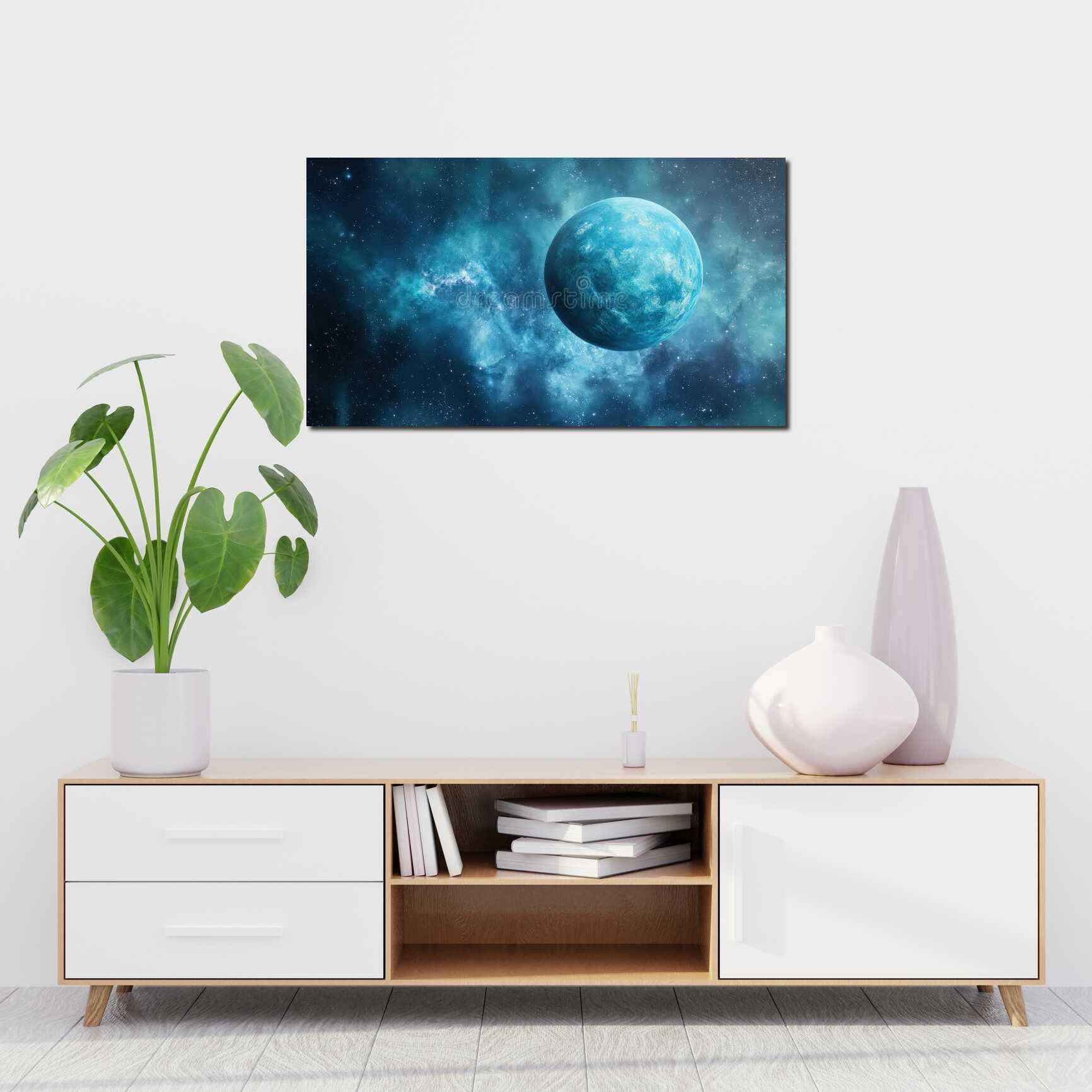 Canvas above sofa for size context