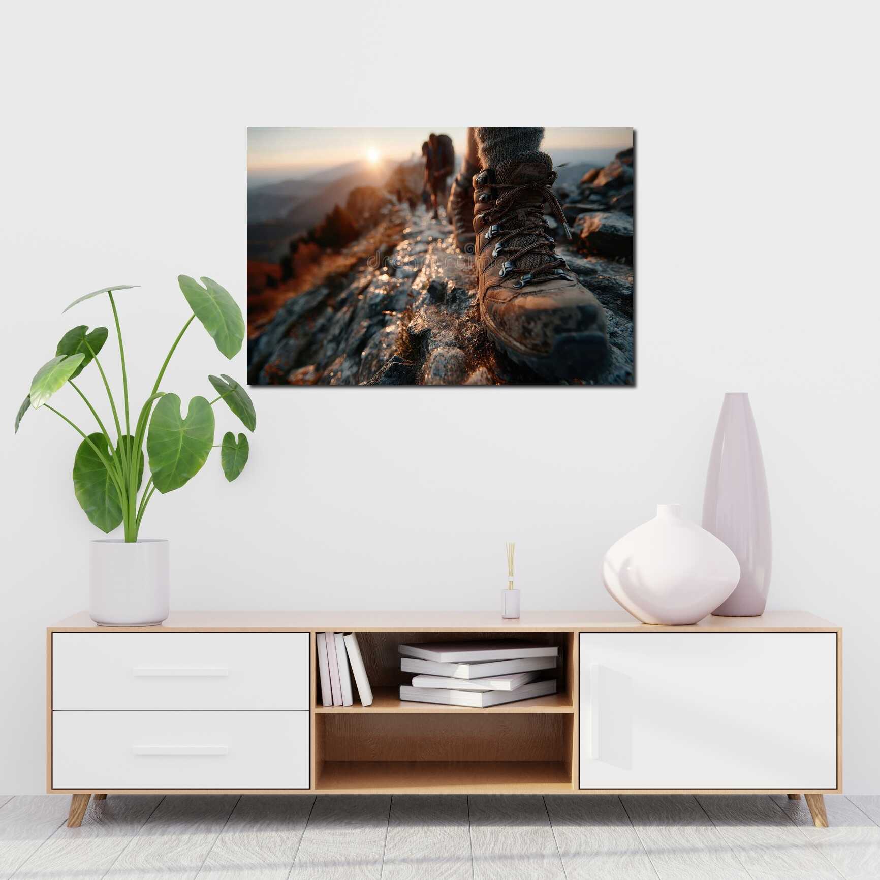 Canvas above sofa for size context