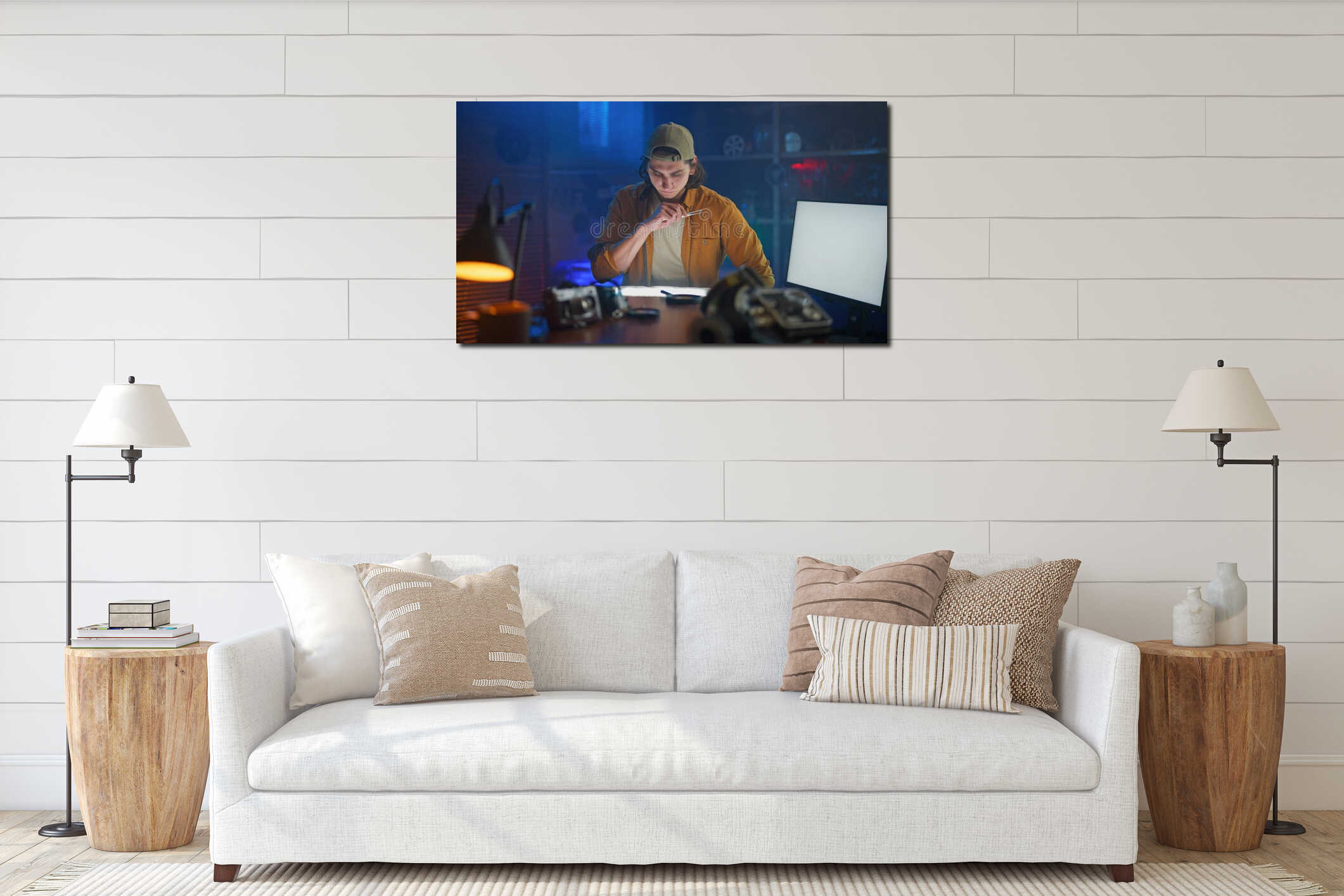 Canvas above sideboard for size context