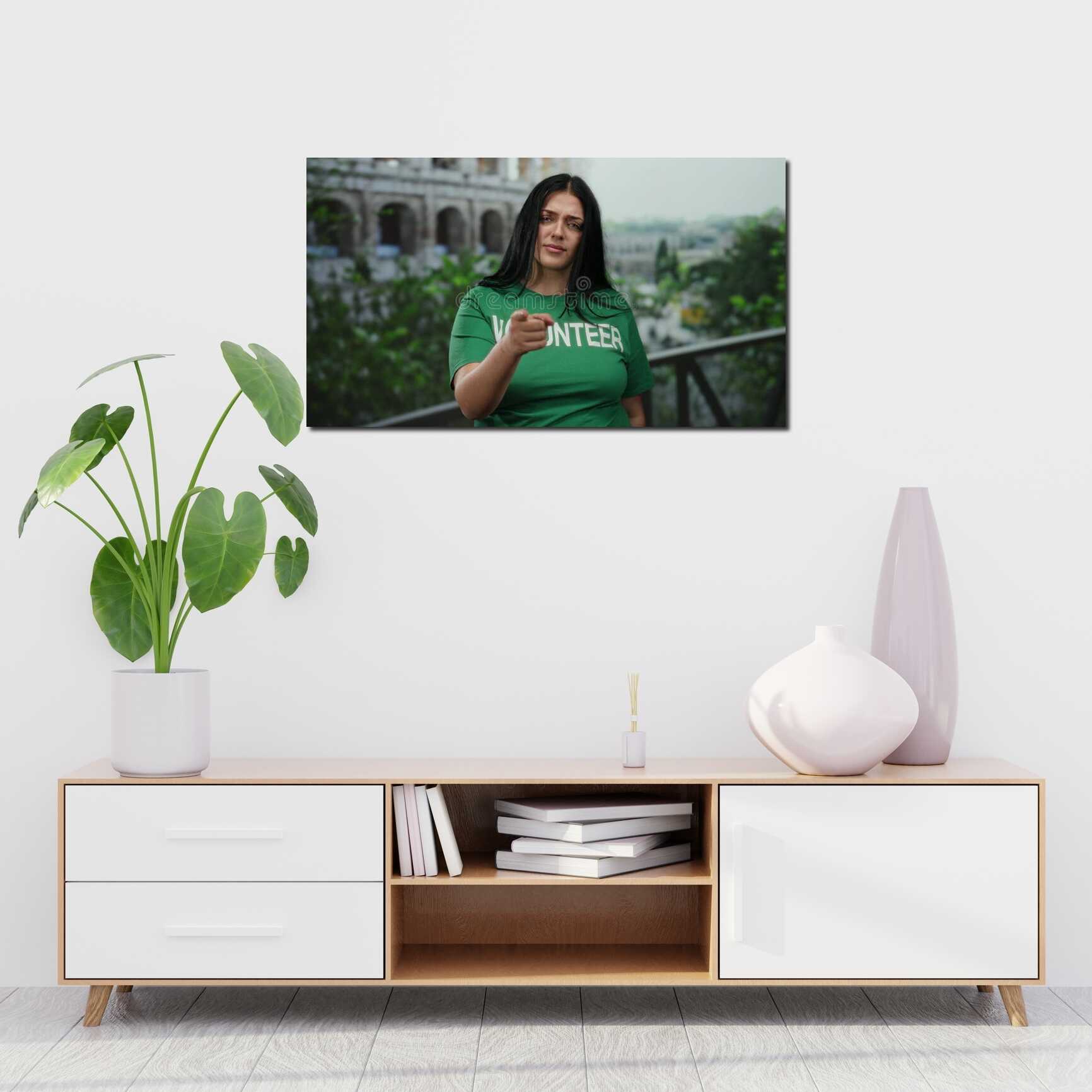 Canvas above sofa for size context