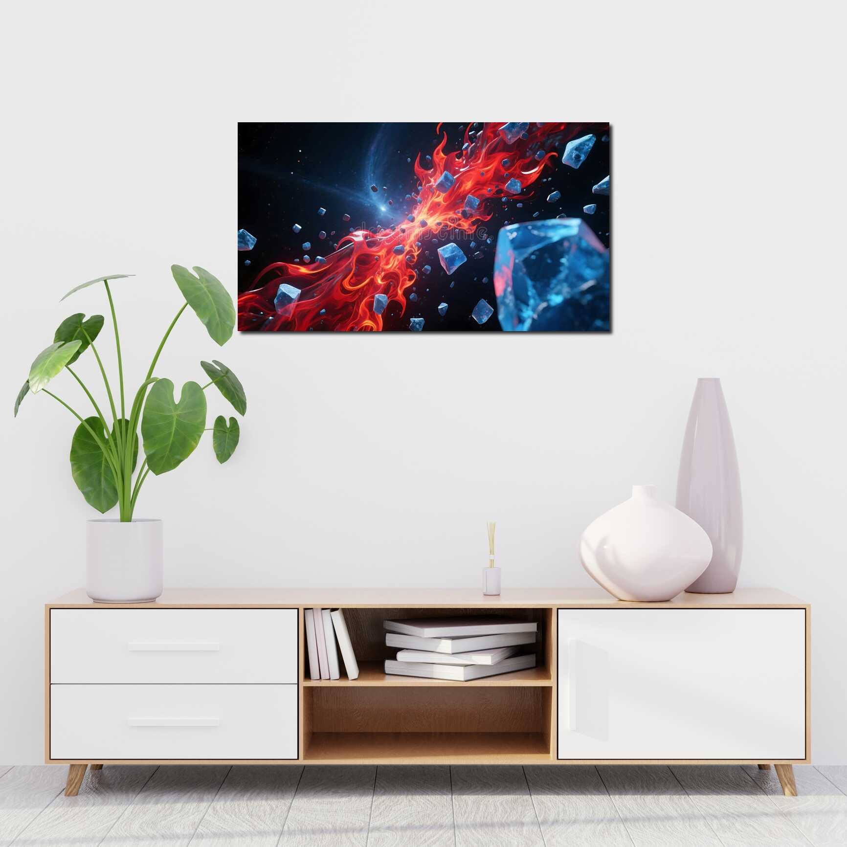 Canvas above sofa for size context