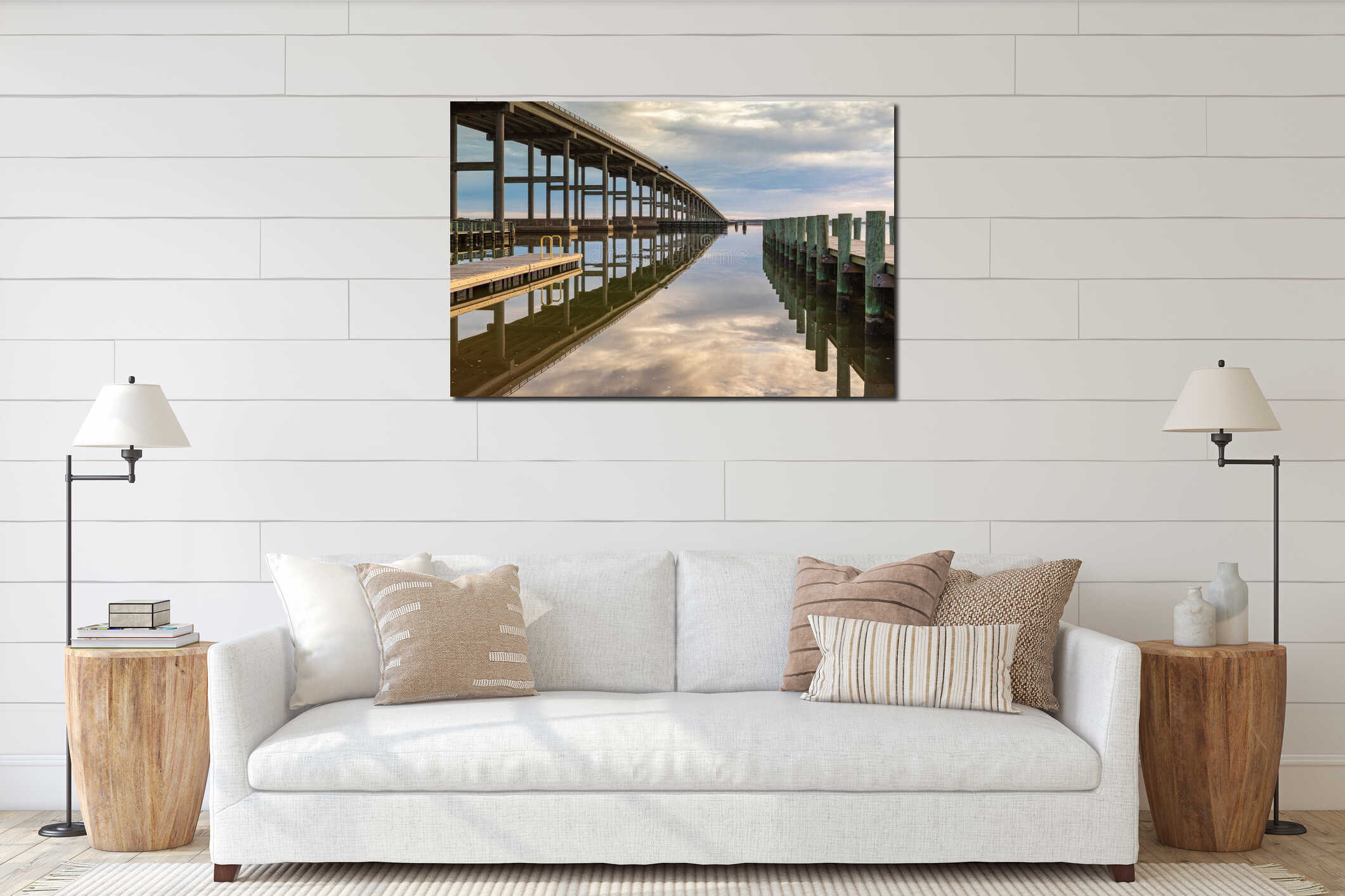 William Baum Bridge over Croatan Sound Dare County Outer Banks NC interior mockup