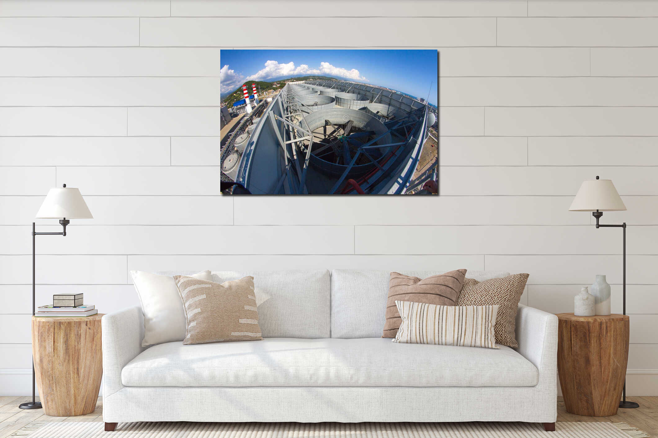 Industrial ventilation system, roof of the plant interior mockup
