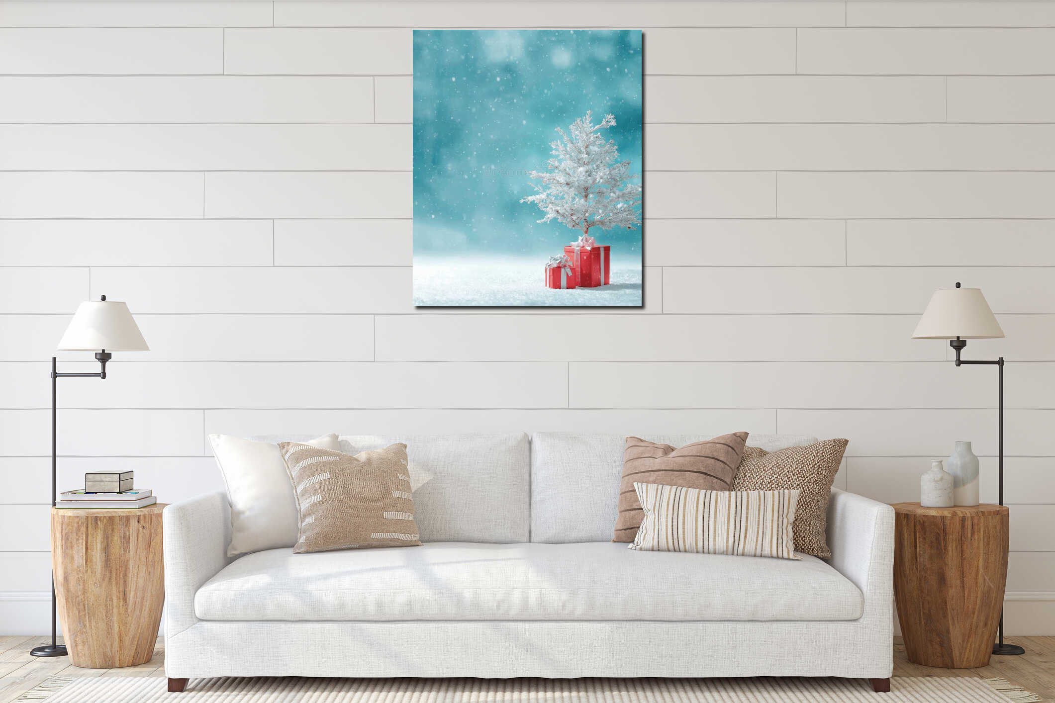 Canvas above sideboard for size context