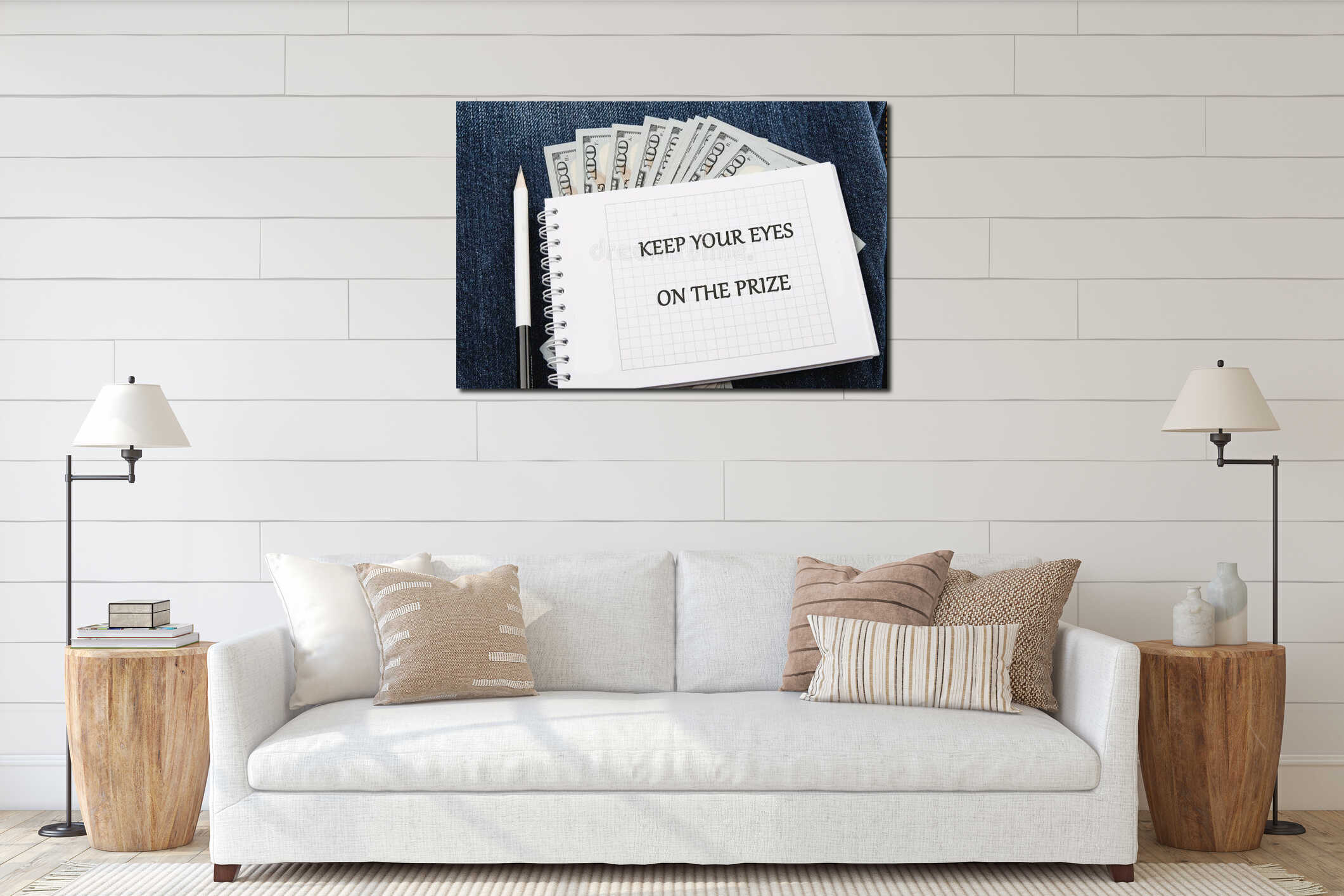 Canvas above sideboard for size context