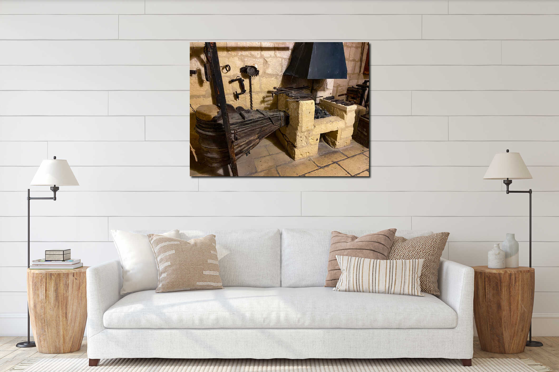 Canvas above sideboard for size context