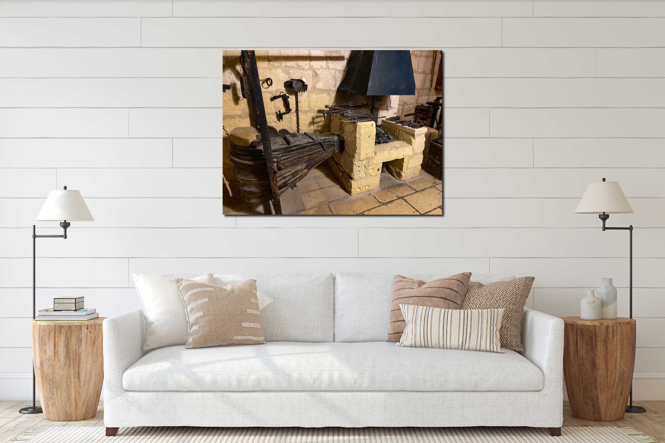 Ta' Kola Windmill, historical mill, Malta island, Gozo island interior mockup