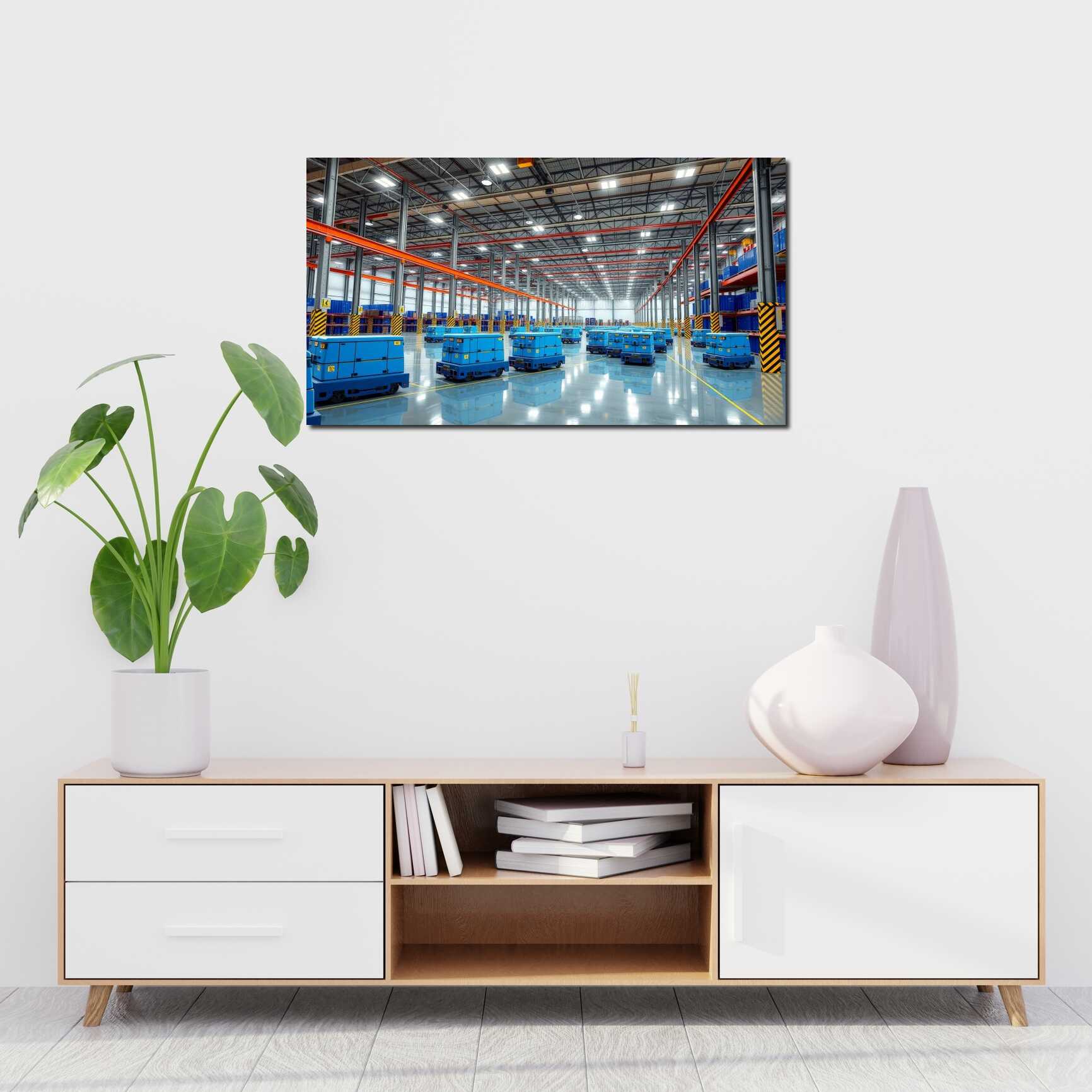 Canvas above sofa for size context