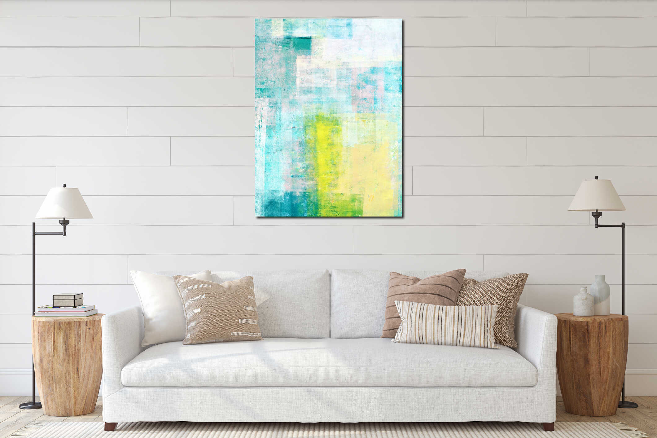 Canvas hanging interior mockup