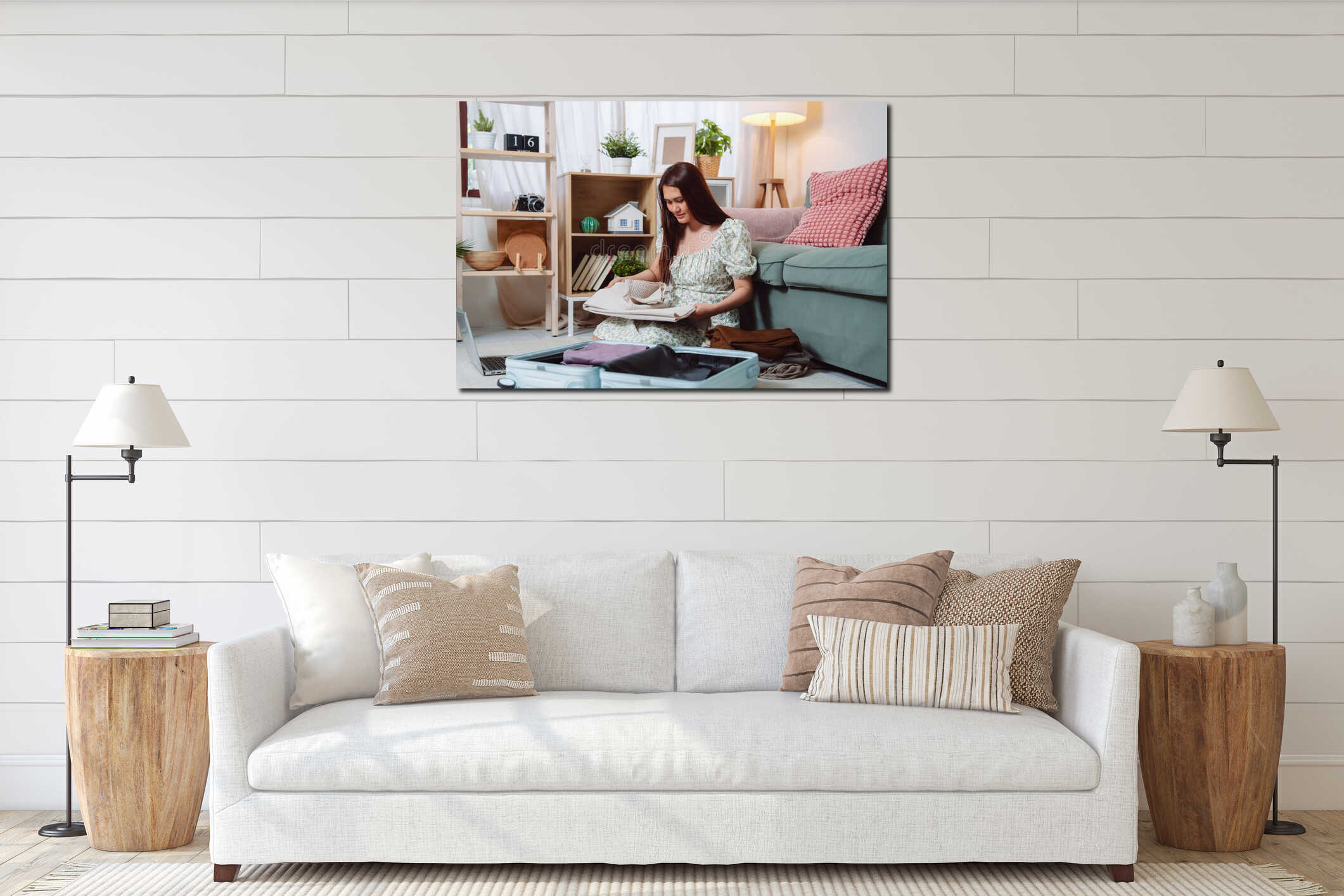 Canvas above sideboard for size context