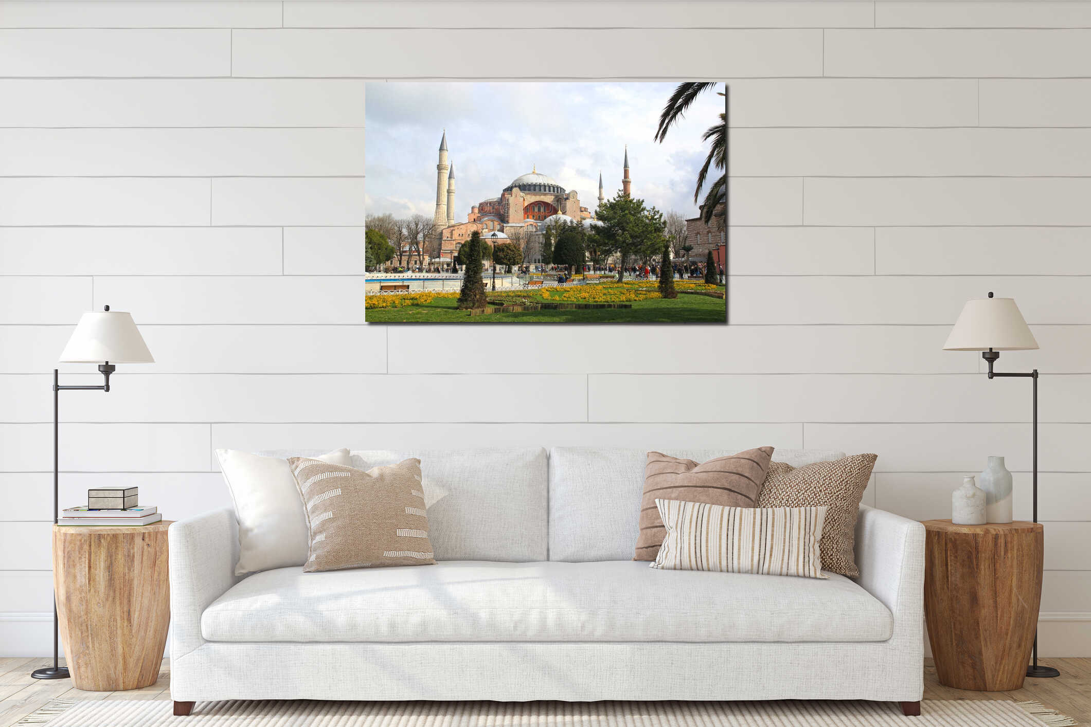 Istanbul, Turkey March 12, 2015. Hagia Sophia mosque Ayasofya exterior interior mockup