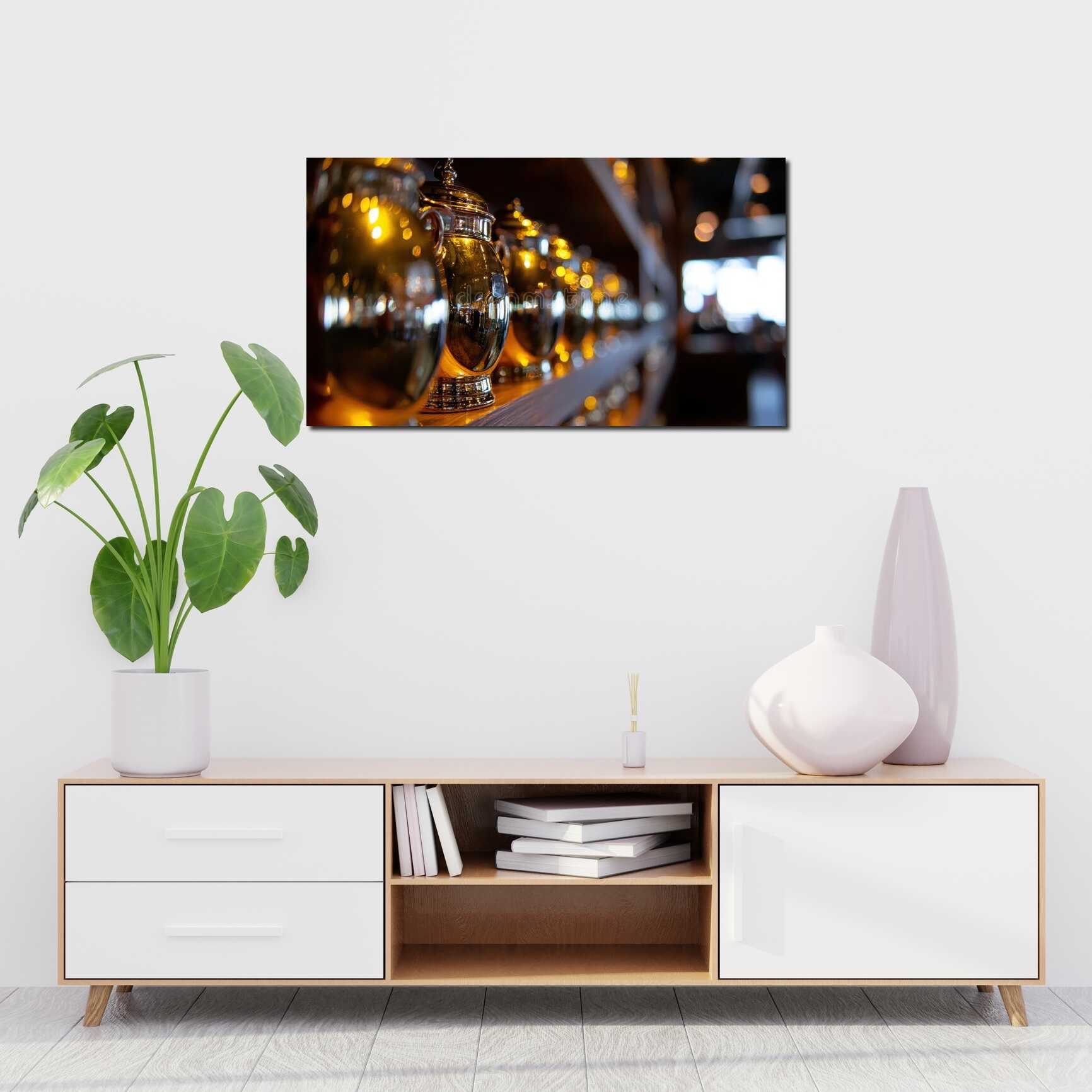 Canvas above sofa for size context