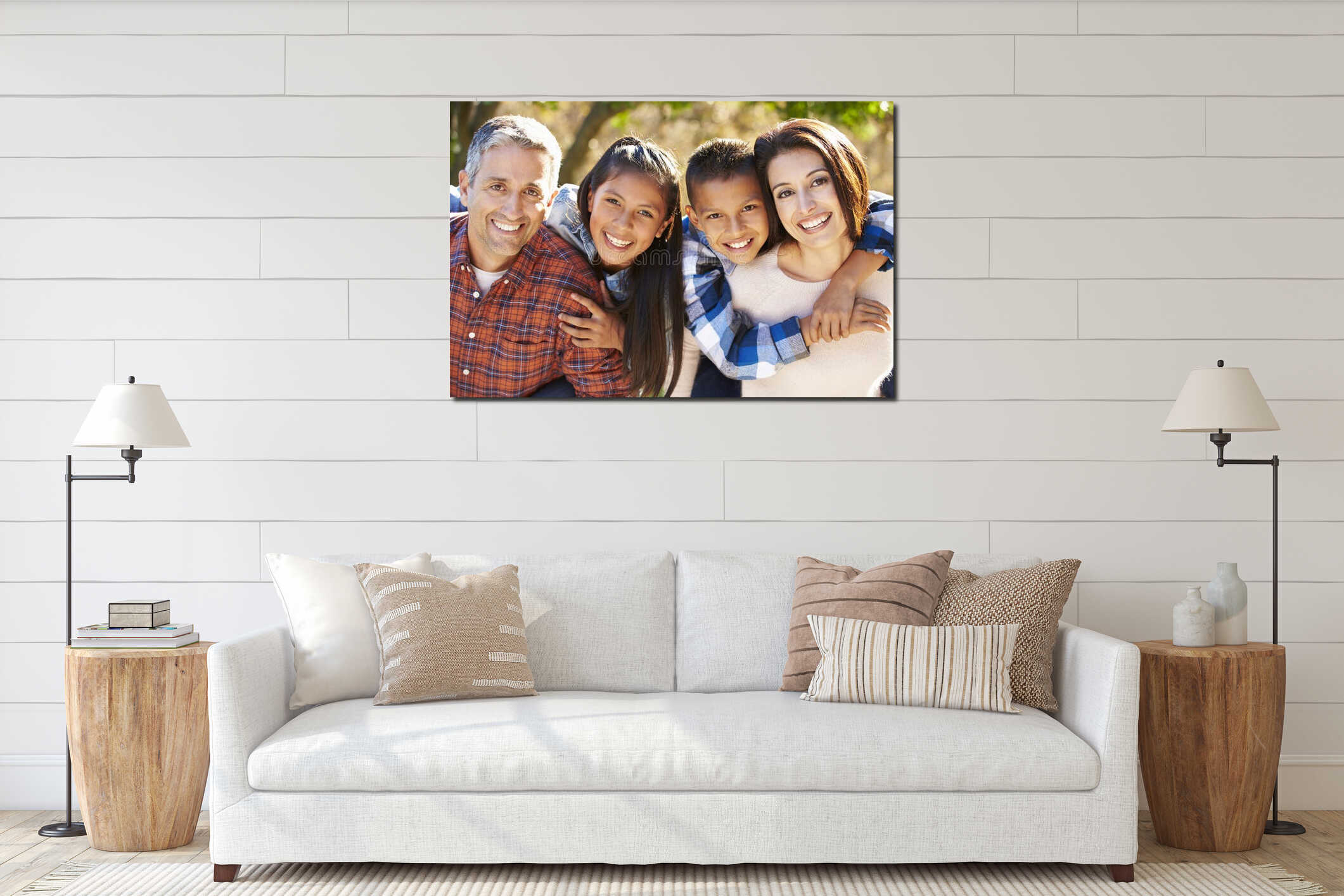 Portrait Of Hispanic Family In Countryside interior mockup
