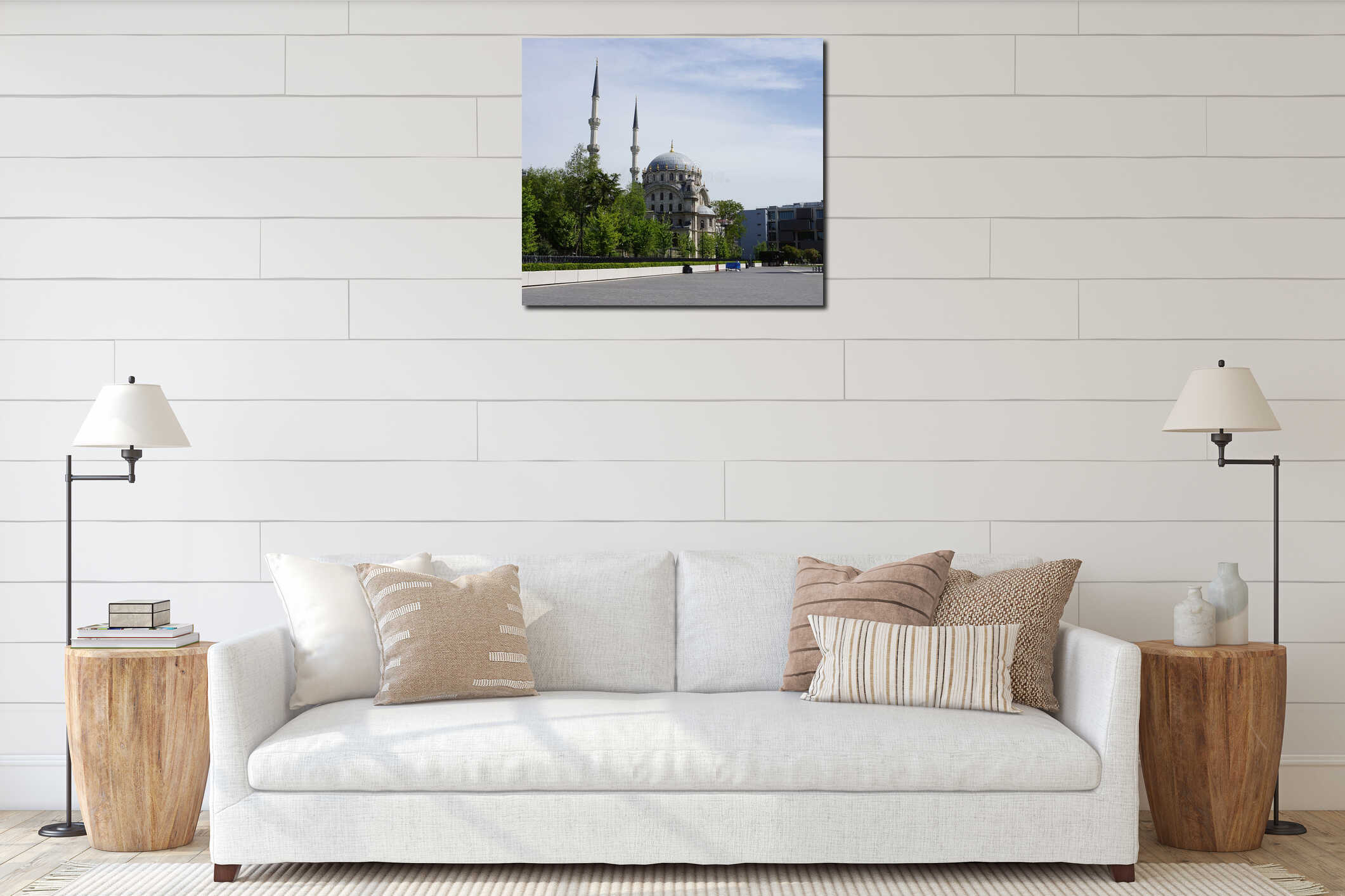 Historic Nusretiye mosque, a significant landmark in Istanbul. Nusretiye mosque's Ottoman architectural ornate beauty interior mockup
