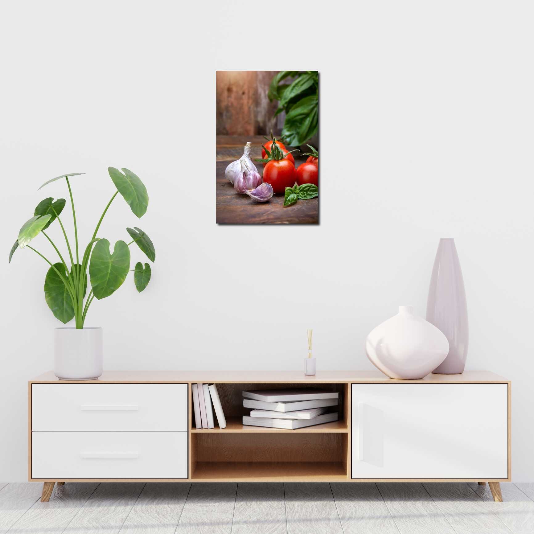 Canvas above sofa for size context