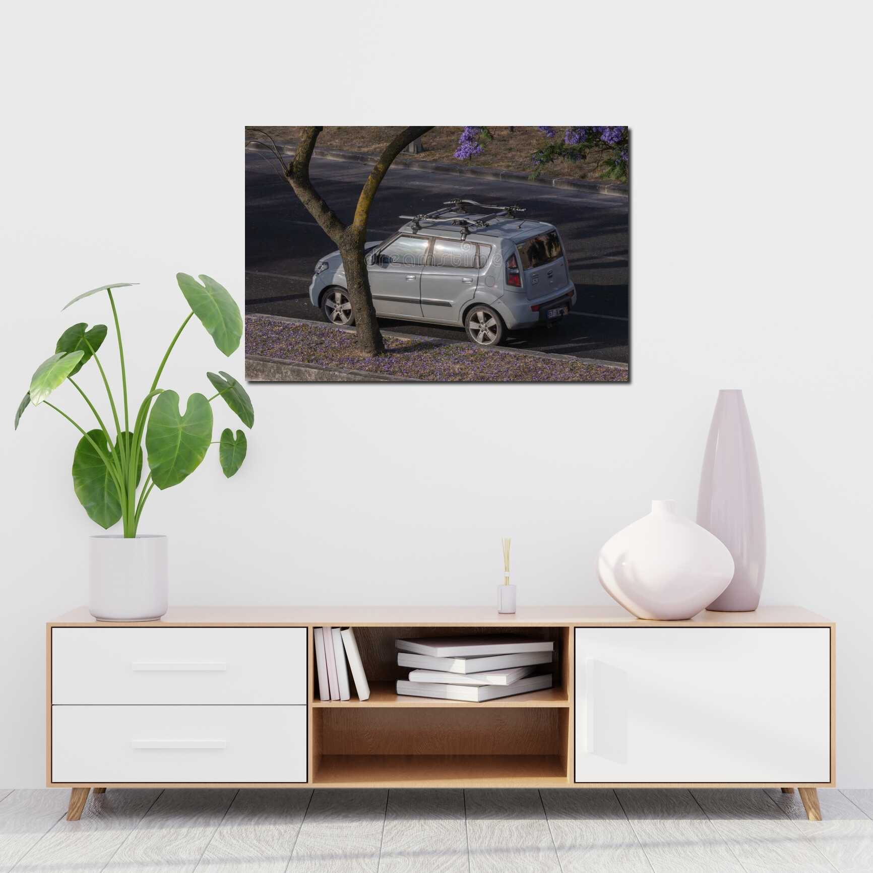 Canvas above sofa for size context