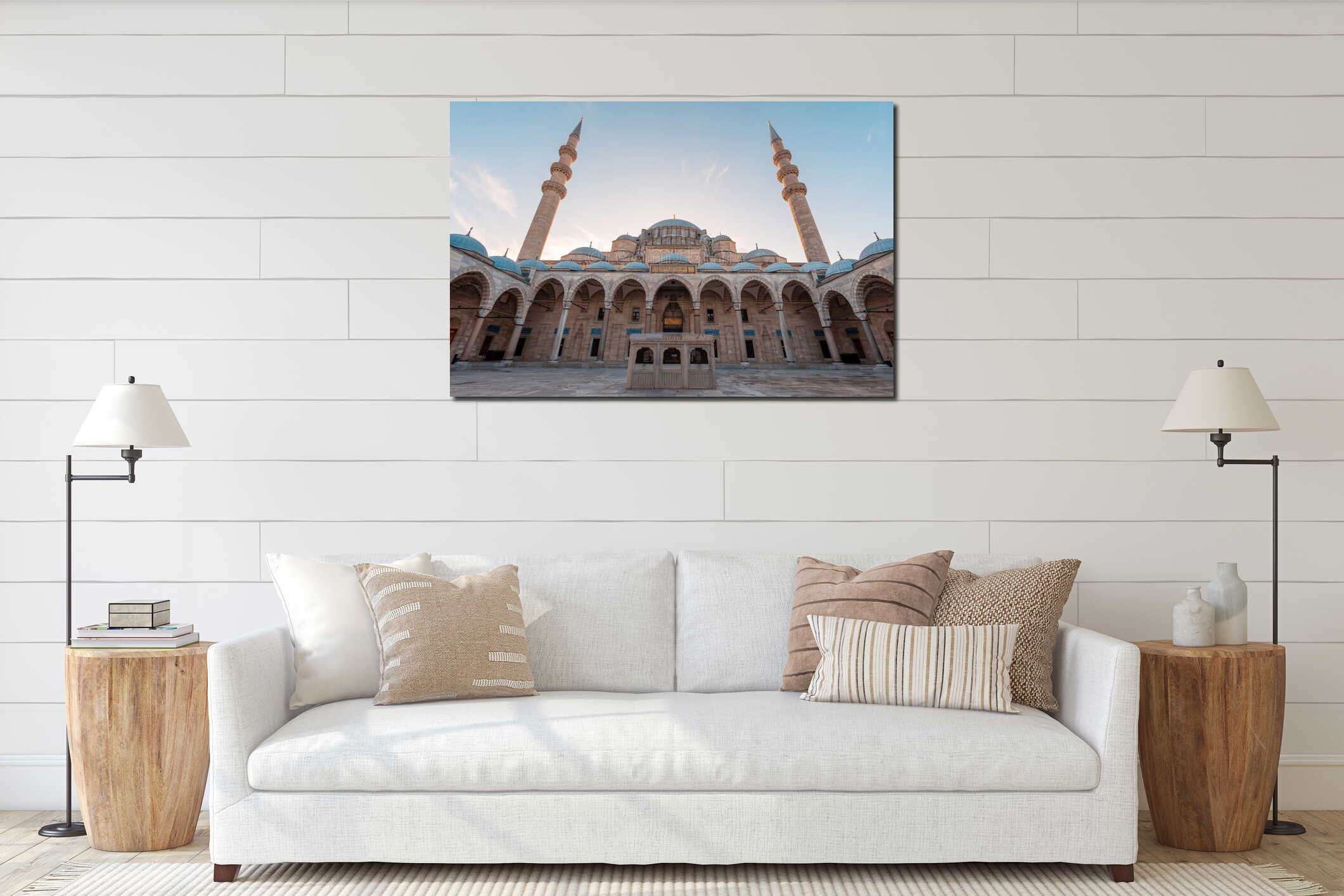 Sultan Suleymaniye Mosque in Istanbul. One of the symbols of Istanbul interior mockup