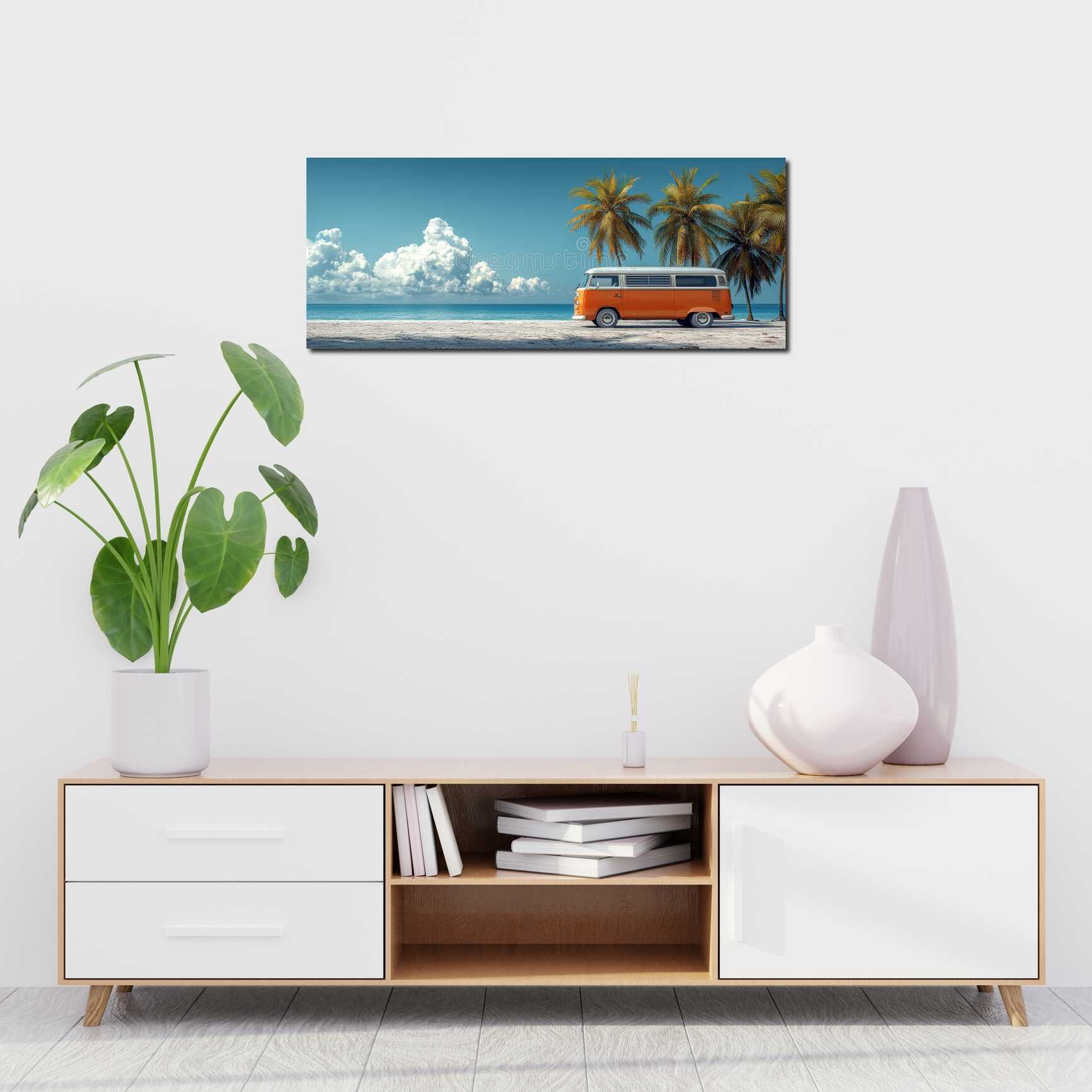 Canvas above sofa for size context