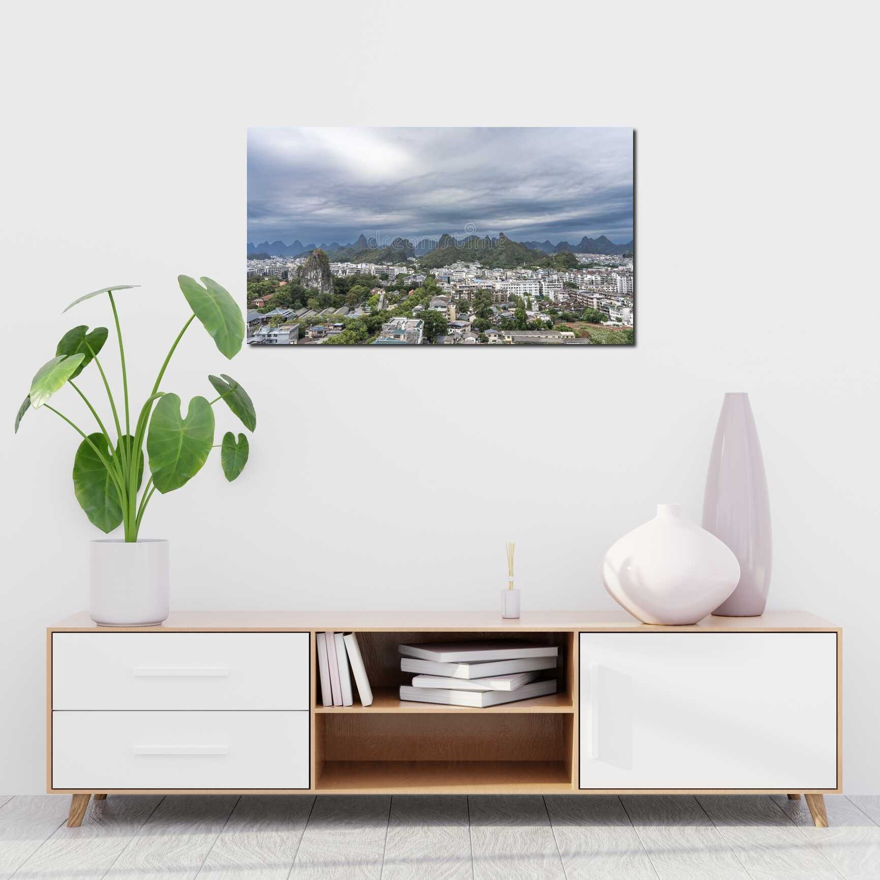 Canvas above sofa for size context