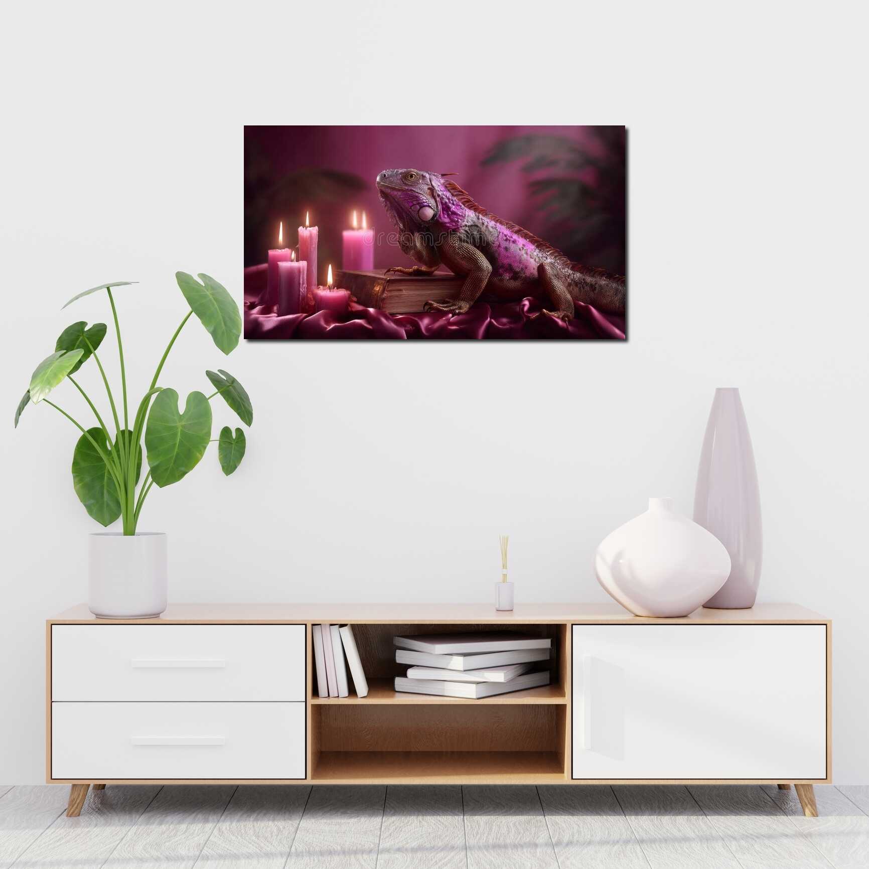 Canvas above sofa for size context