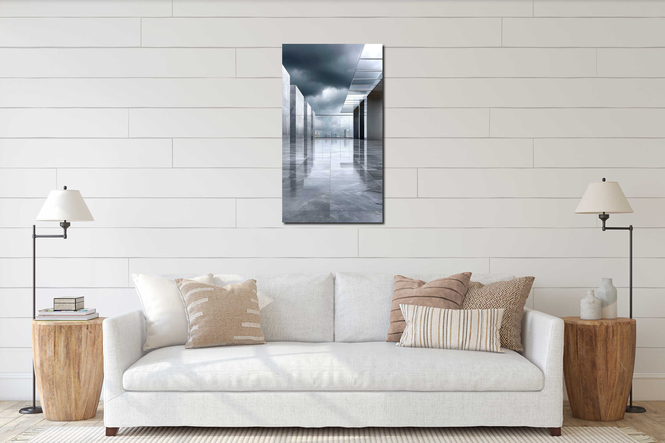 Canvas above sideboard for size context