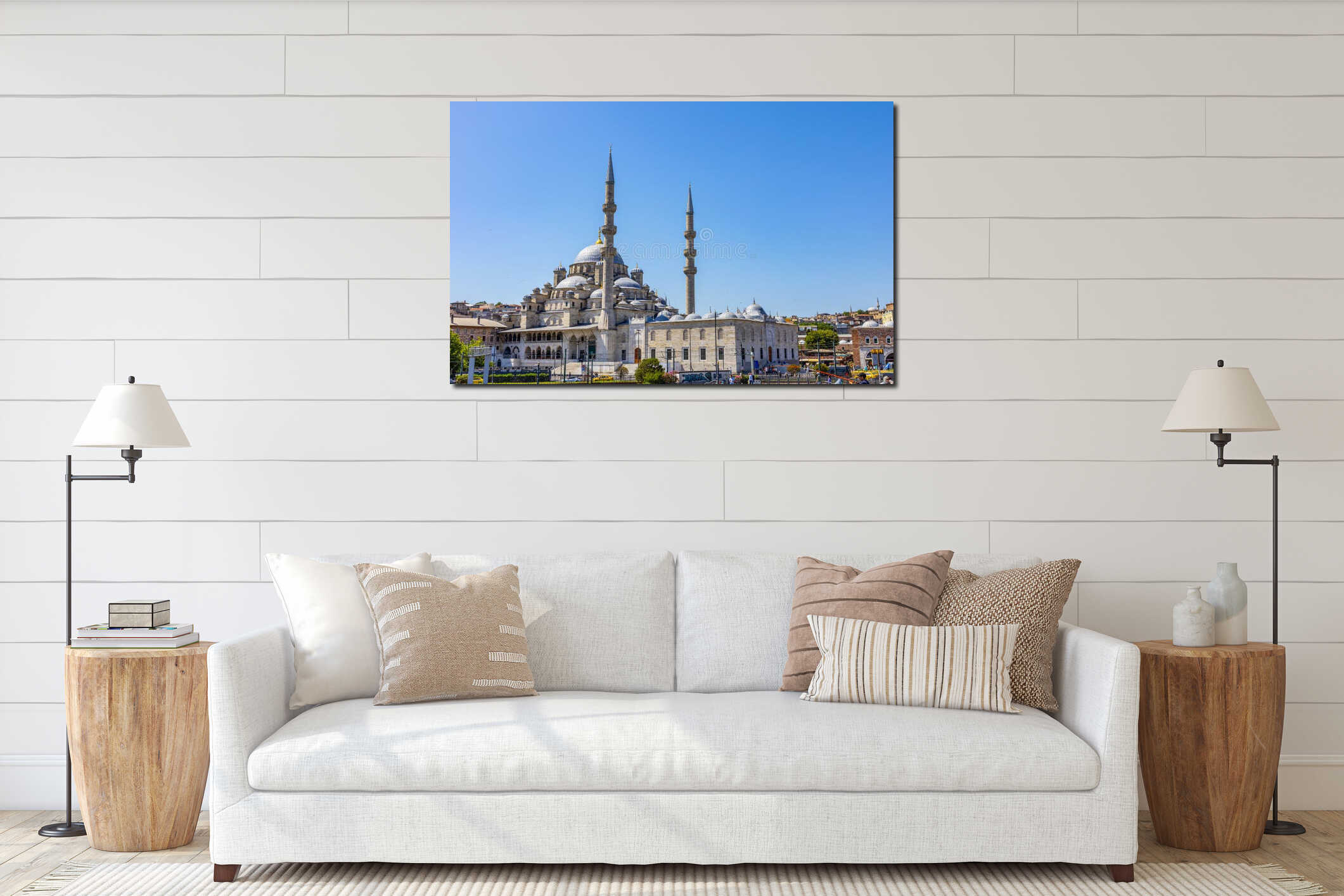 Yenicami Mosque (New Mosque) in Eminonu. Istanbul. interior mockup